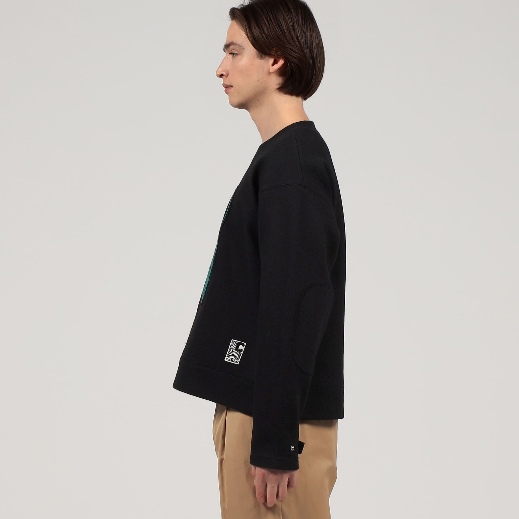 CABaN ウールコットンダブルフェイス エンブロイダリープルオーバー