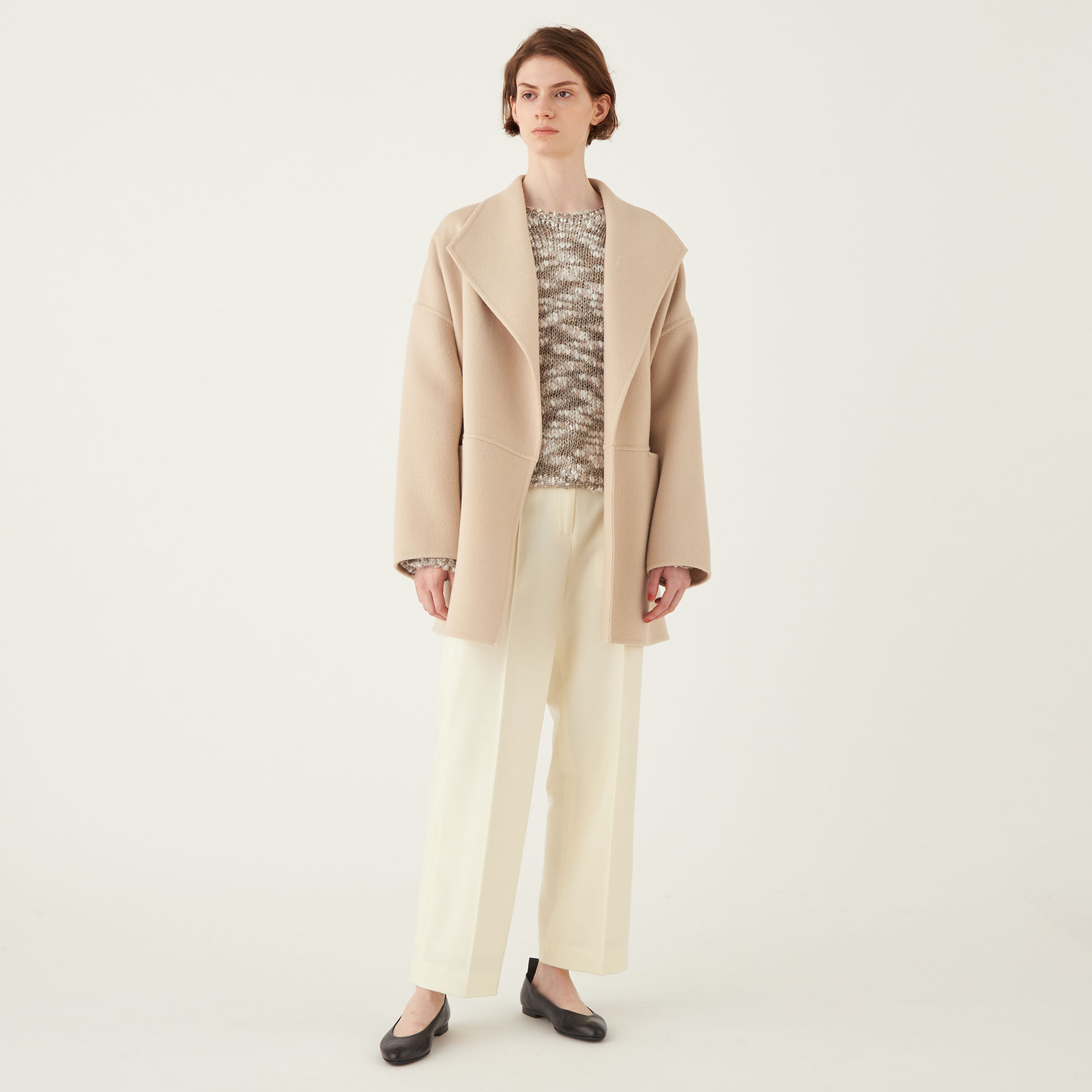 一部WEB限定】ダブルフェイスメルトンビーバー ショートコート