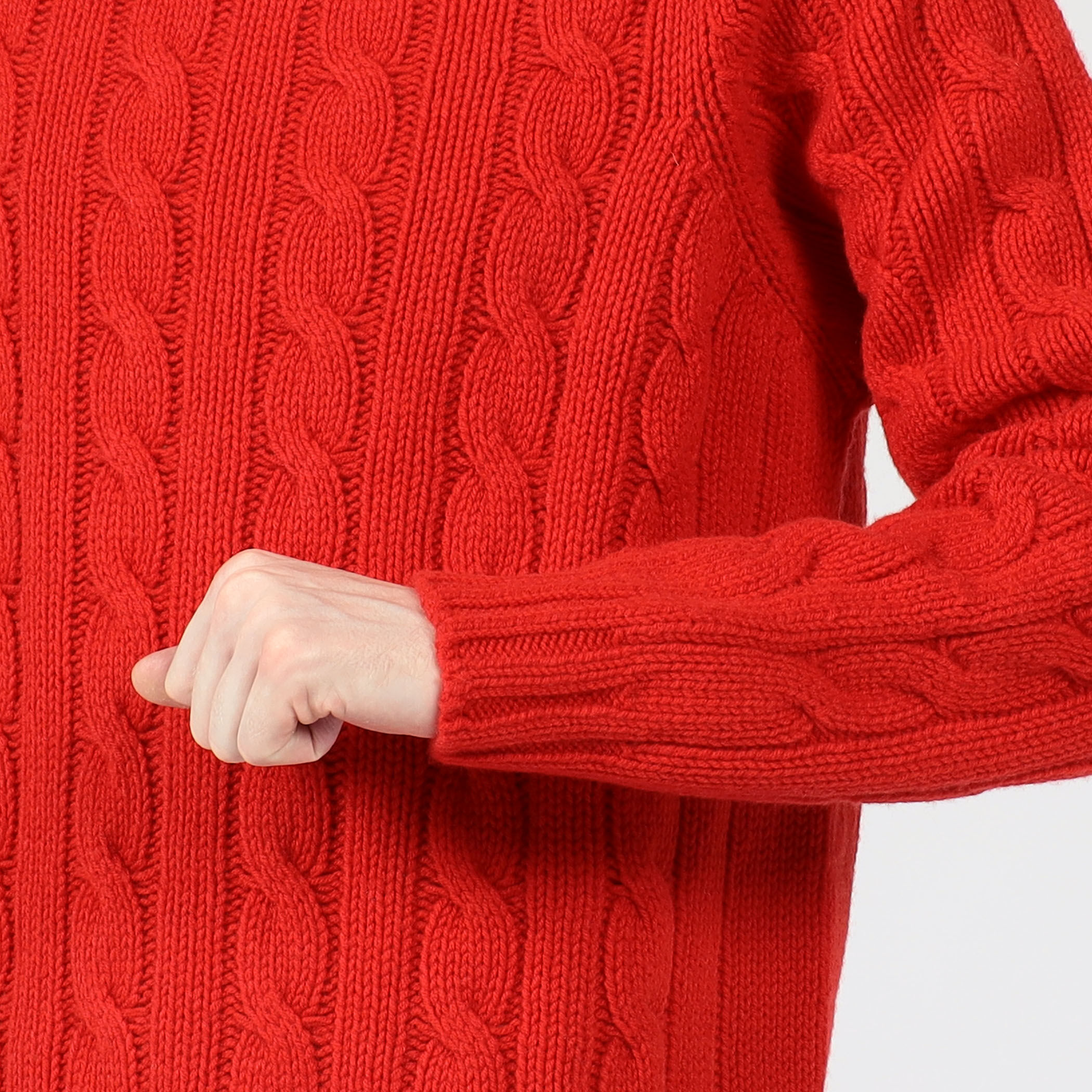 INVERALLAN ウールケーブル クルーネックプルオーバーニット