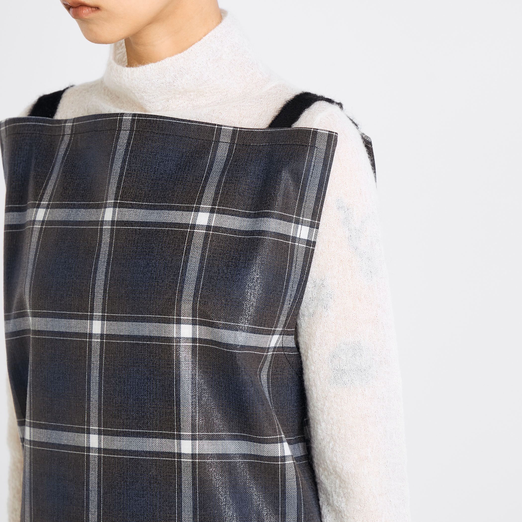 箔コーティングチェック ロングワンピース｜トゥモローランド 公式通販