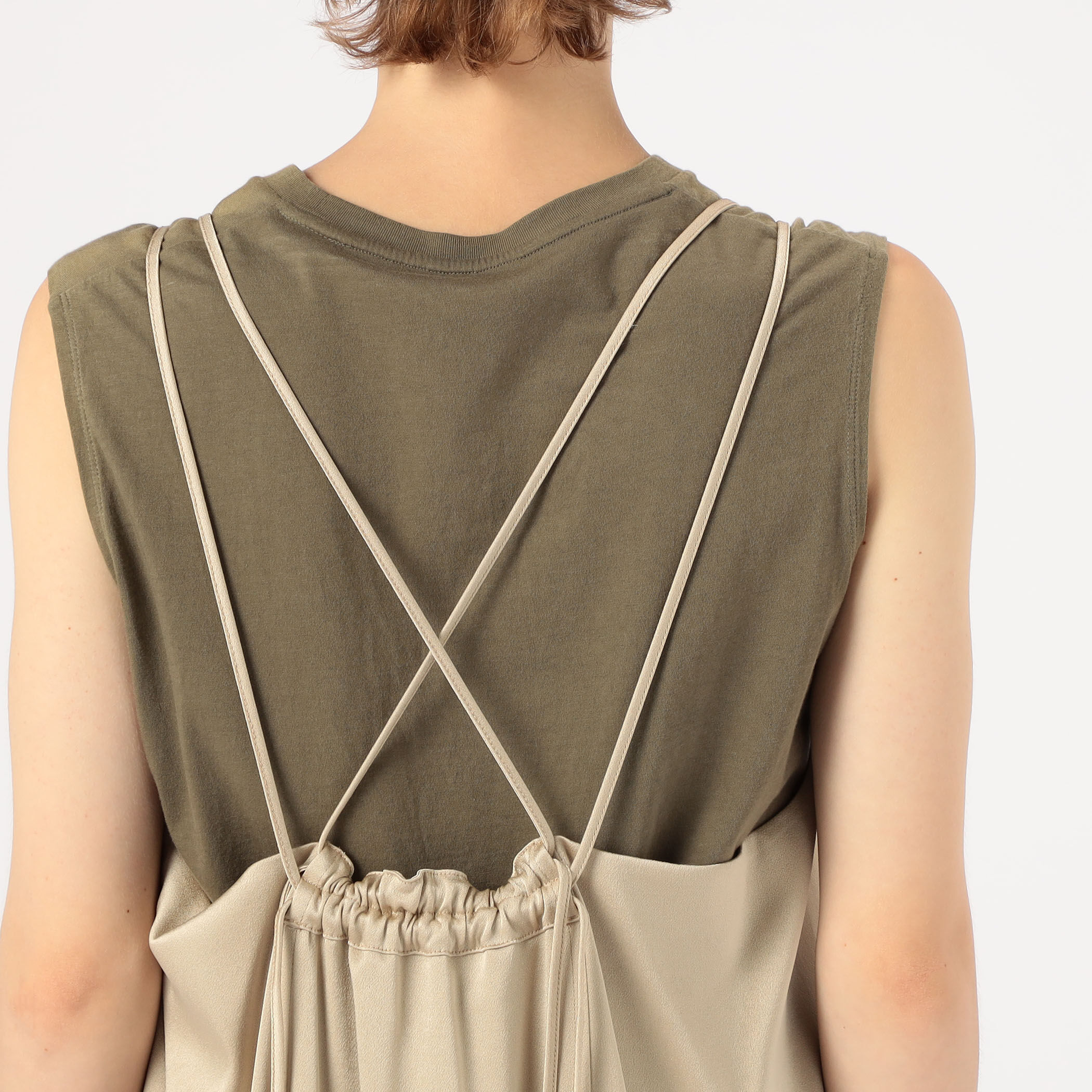 トリアセテートポリエステルサテン ダブルストラップキャミソール