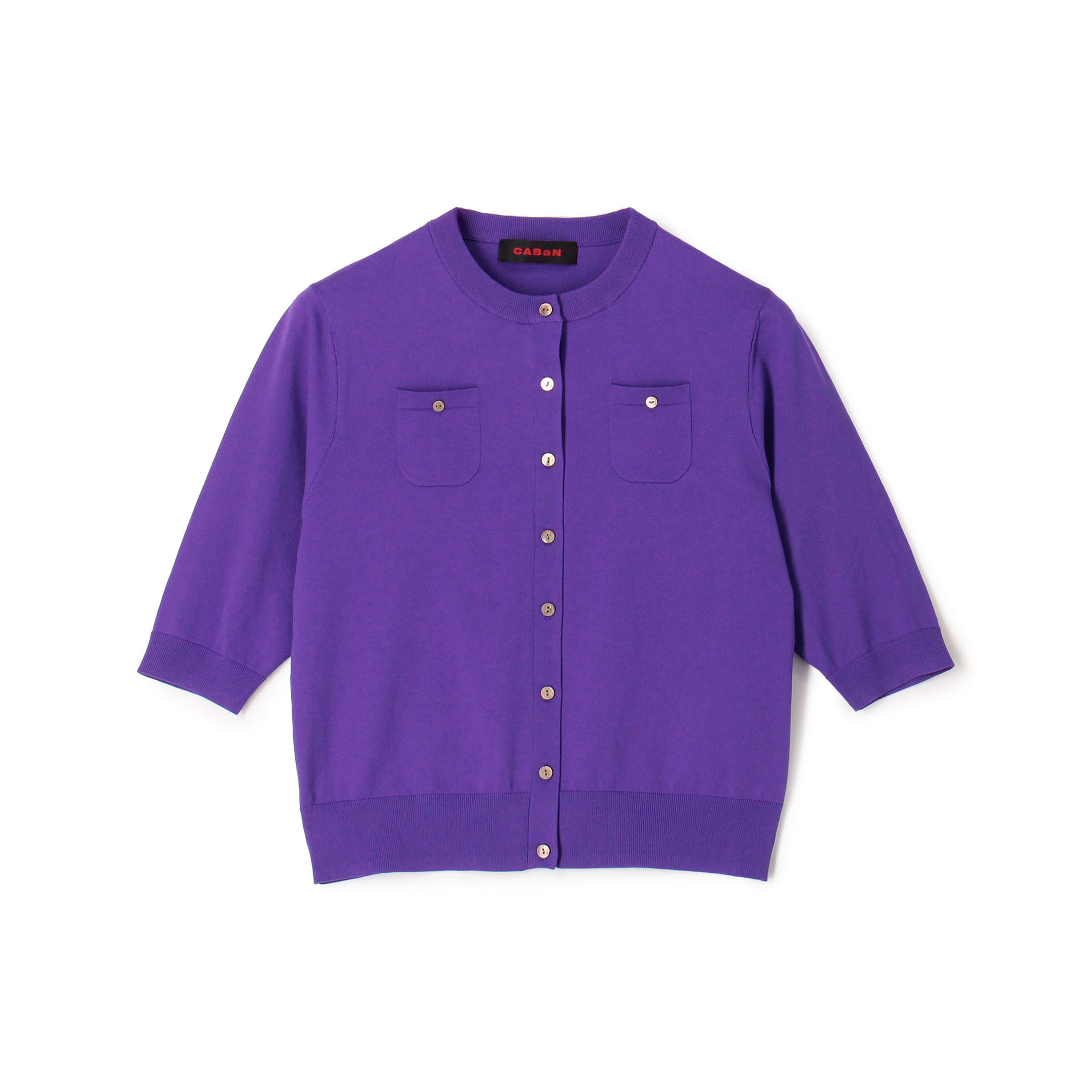 ファインポリエステル ハーフスリーブポケットカーディガン