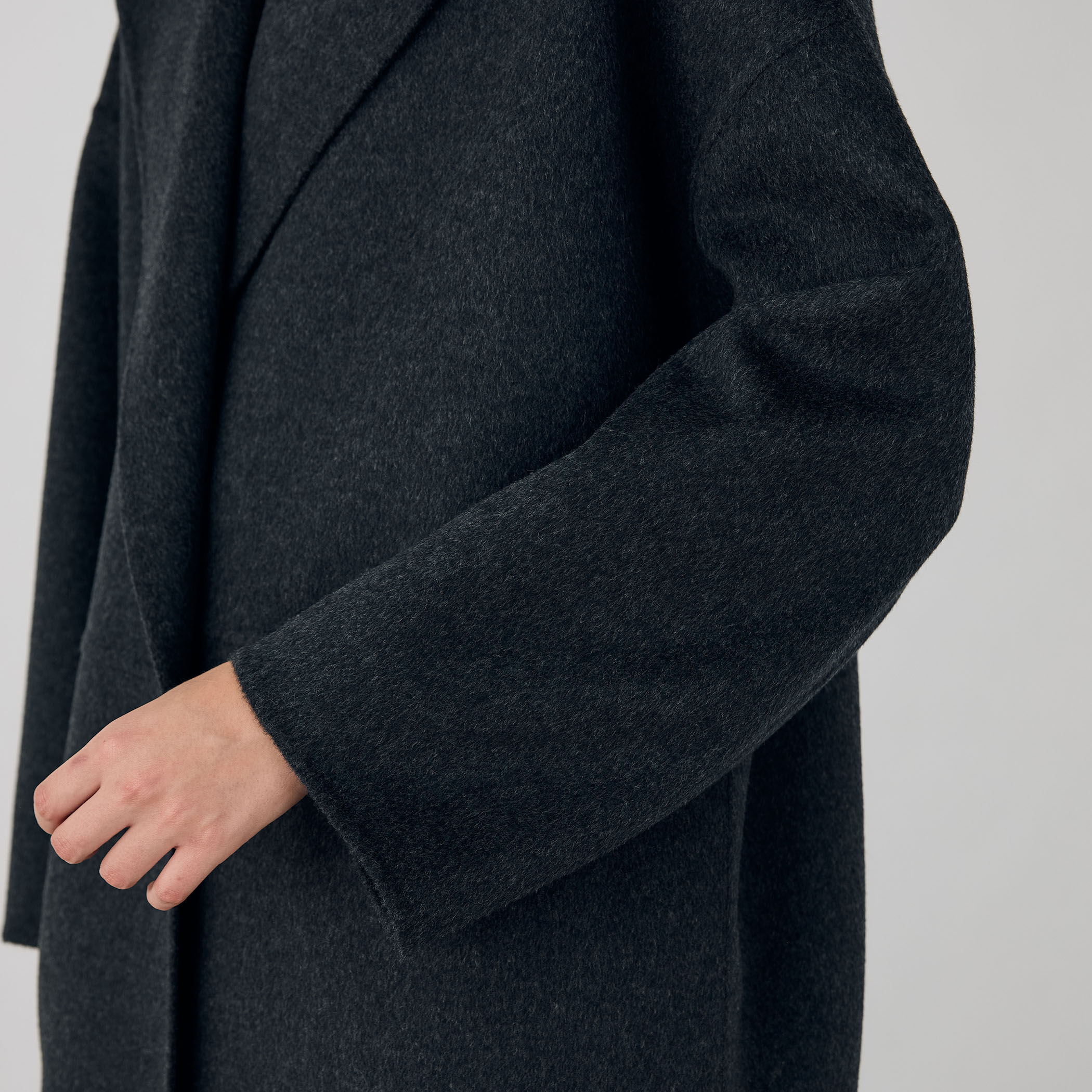 ダブルフェイスメルトンビーバー ウィングカラーコート