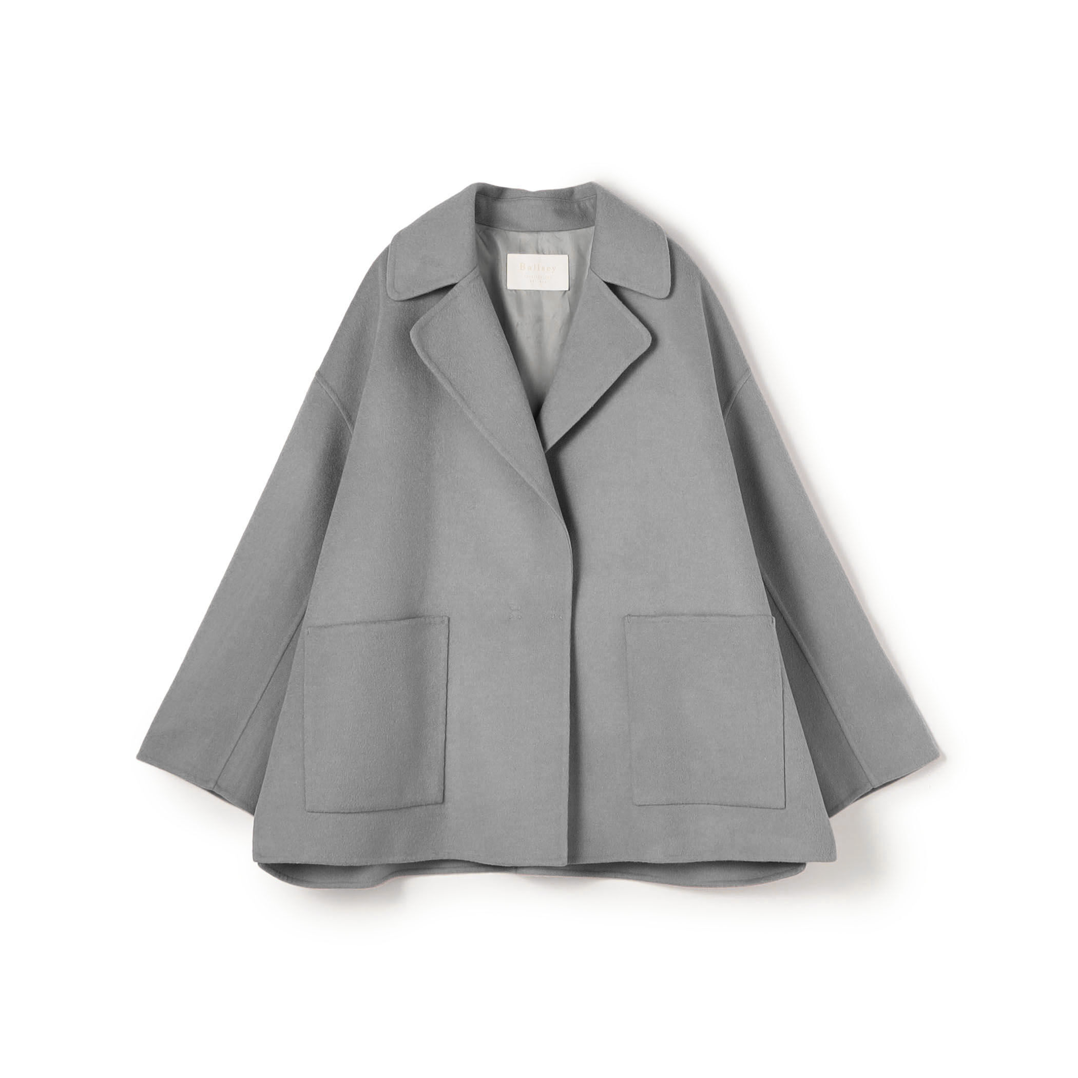 プレミアムウールリバー オープンカラーショートコート