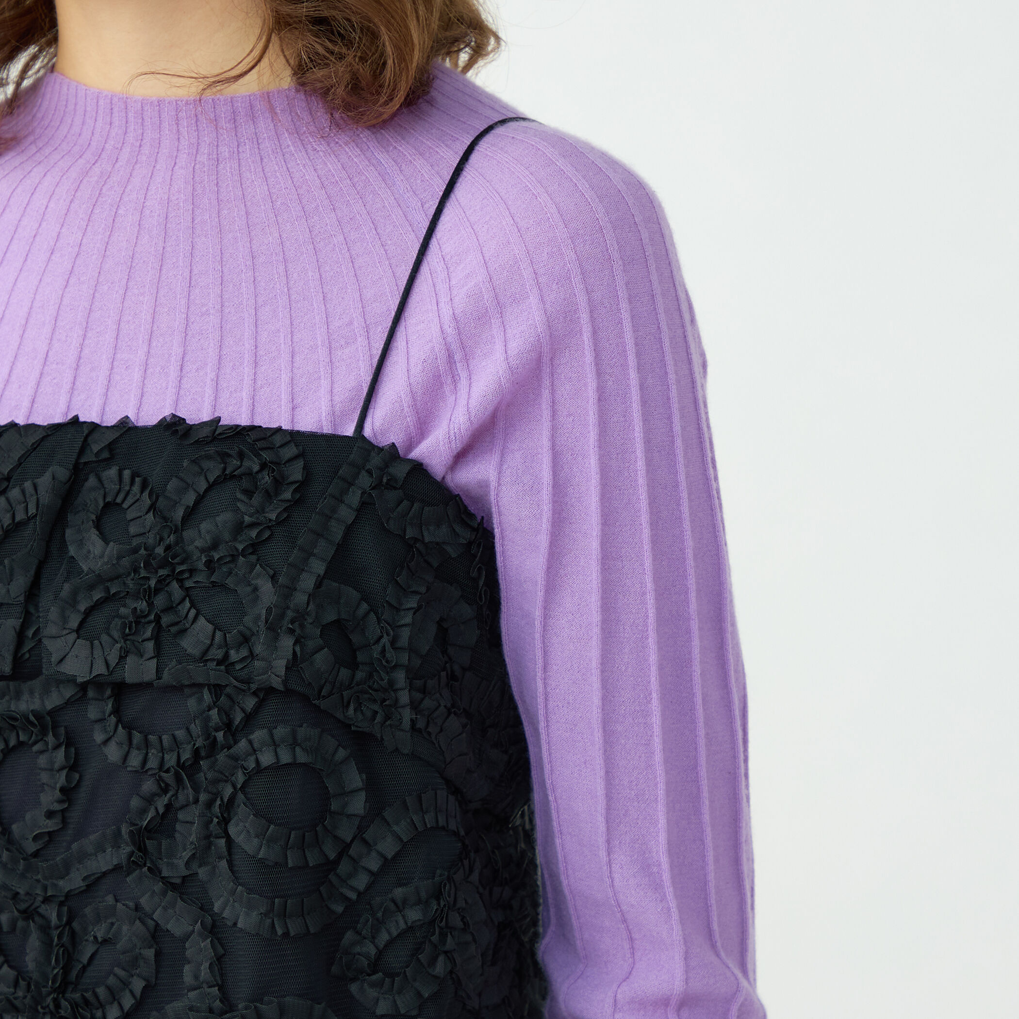 ロゼットチュールエンブロイダリー キャミソールブラウス