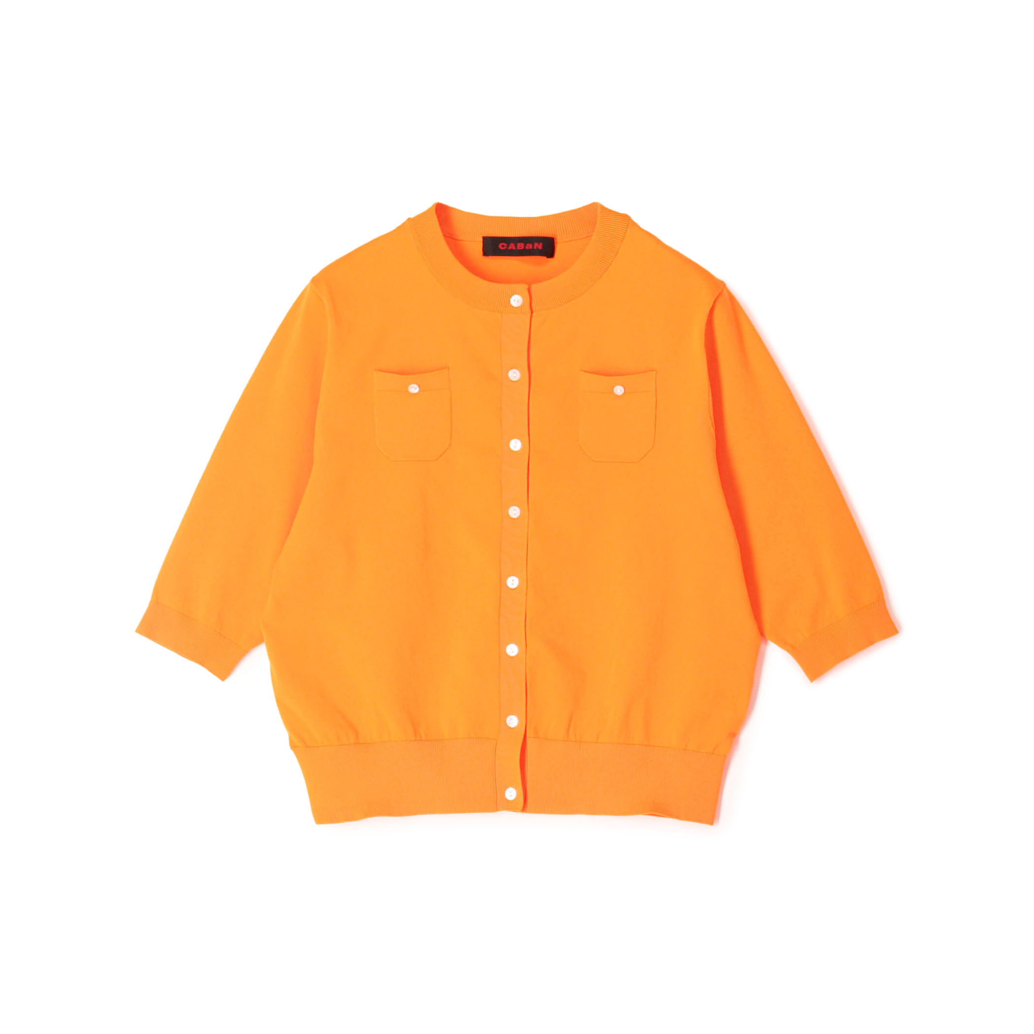 ファインポリエステル ハーフスリーブポケットカーディガン