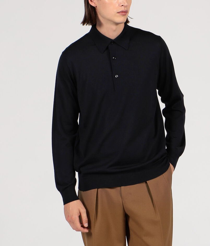 TOMORROWLAND TRICOT スーパーファインメリノウール ニットポロシャツ