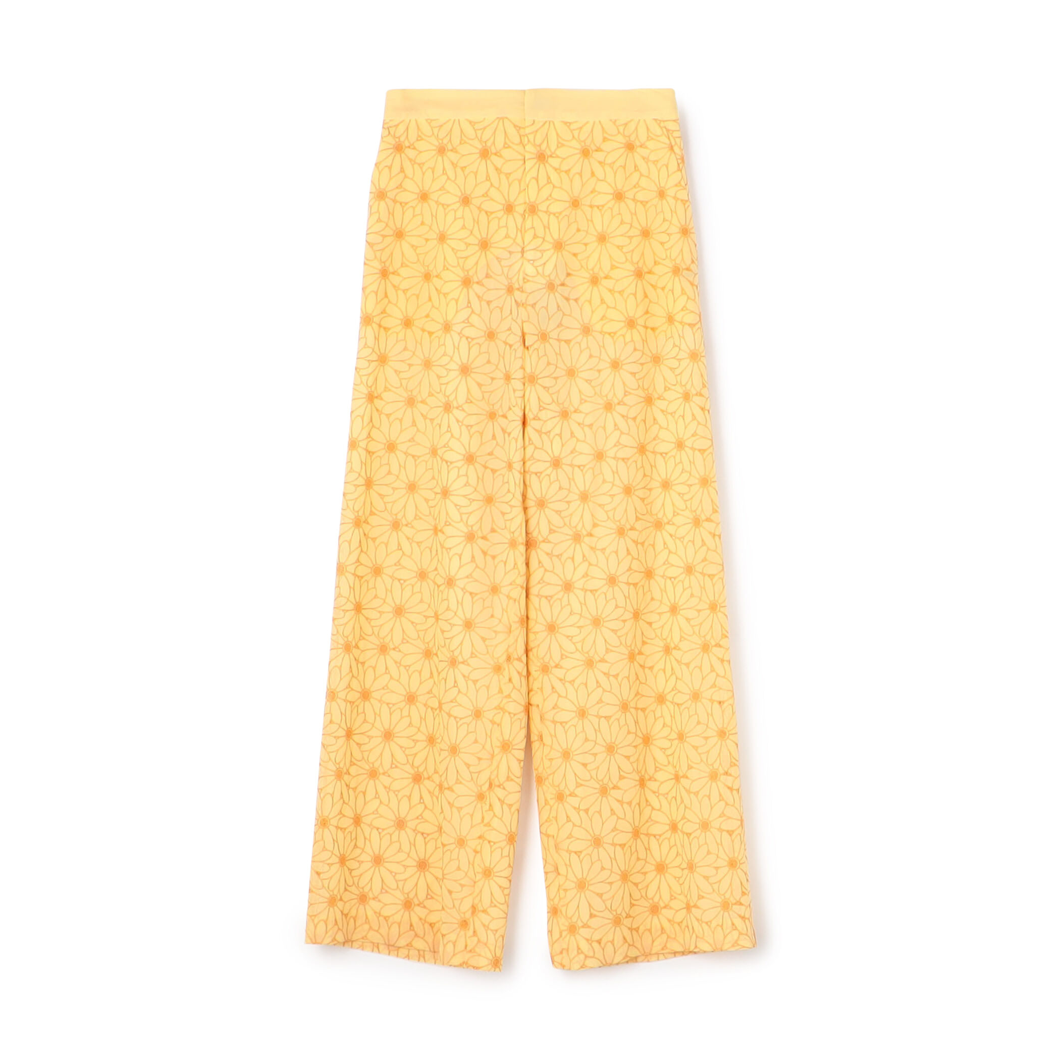 サンフラワーエンブロイダリー ワイドストレートパンツ