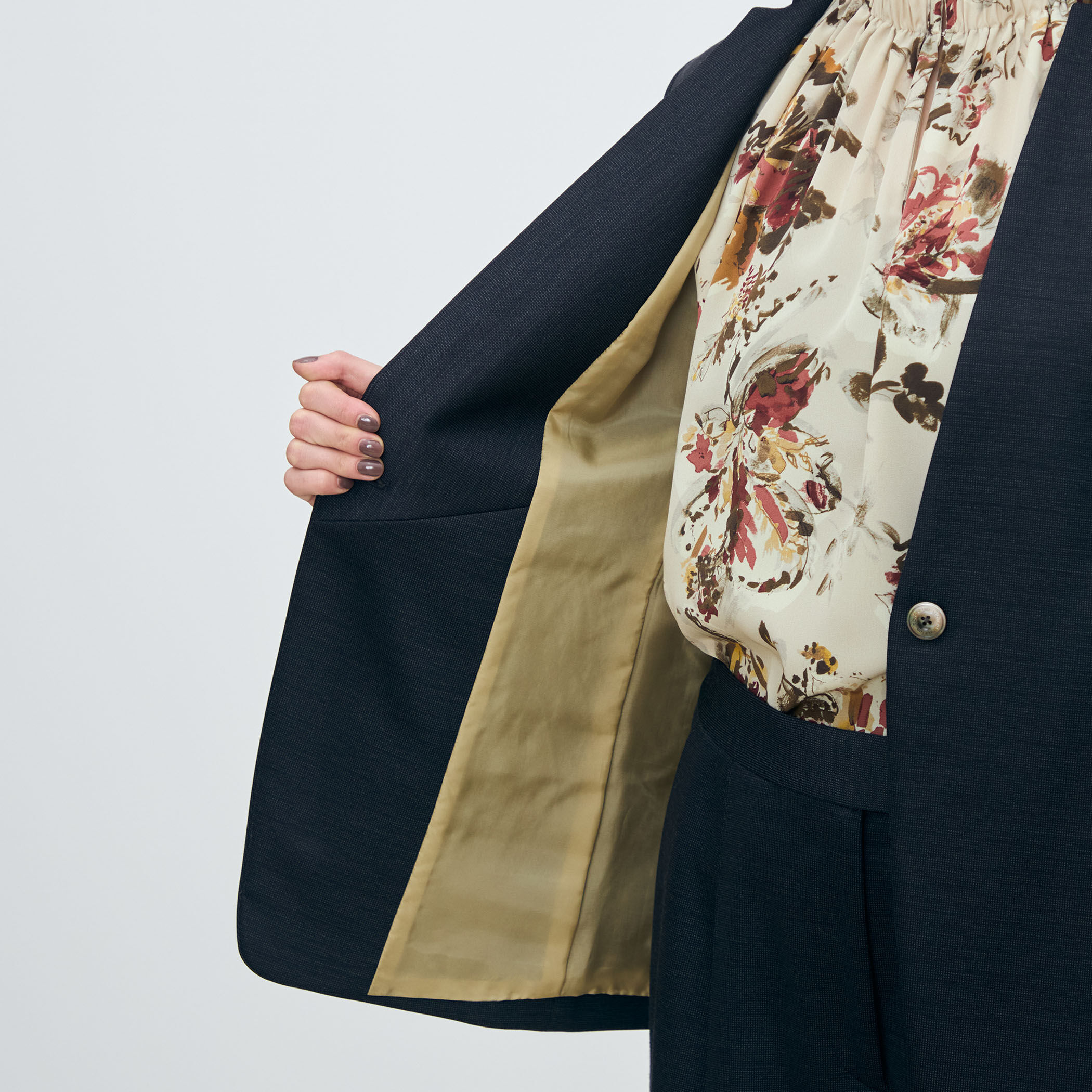 ポリエステルウールモクロディ キザミカラージャケット