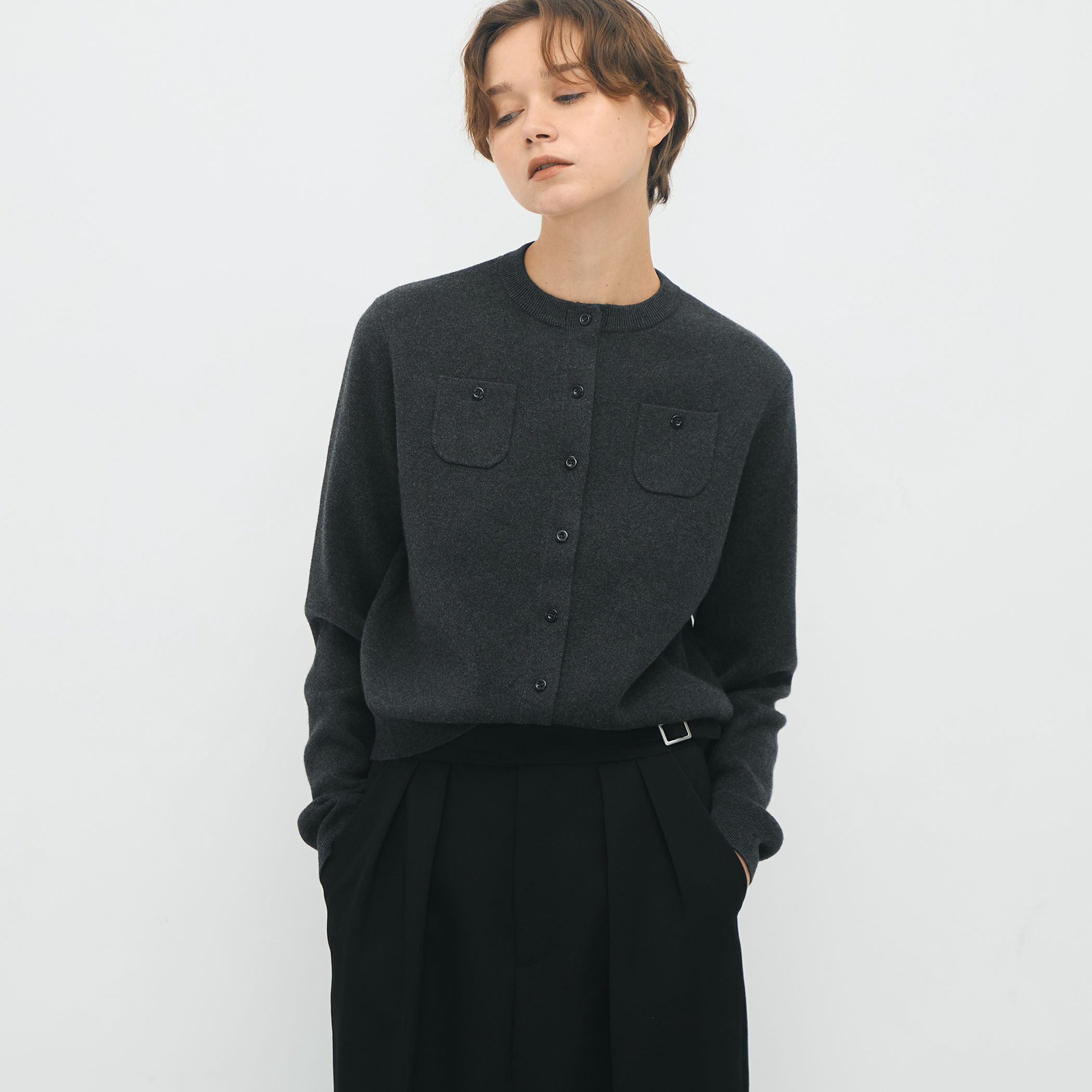 コットンカシミヤ クルーネックカーディガン｜トゥモローランド 公式通販