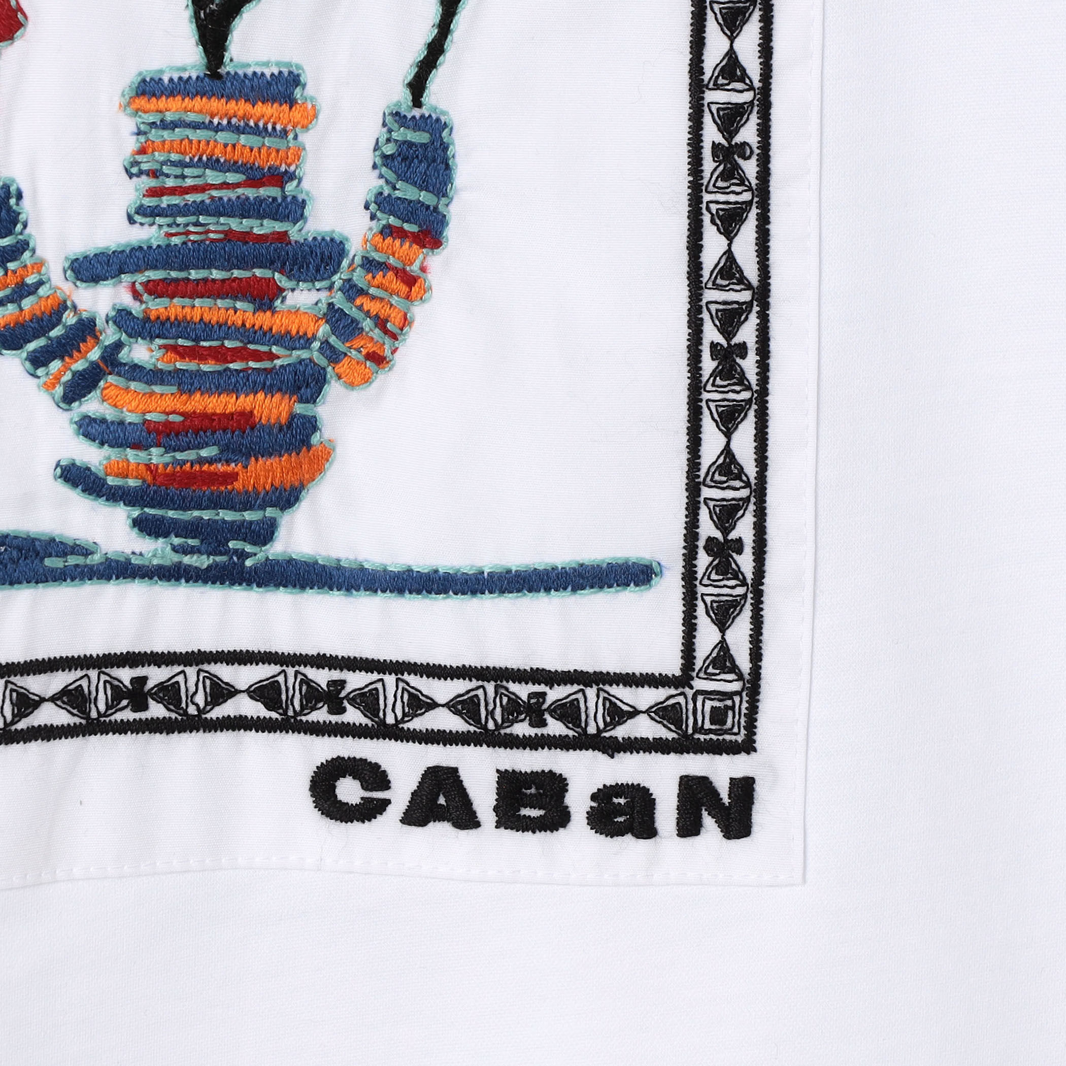 スビンコットン アフリカンエンブロイダリーTシャツ