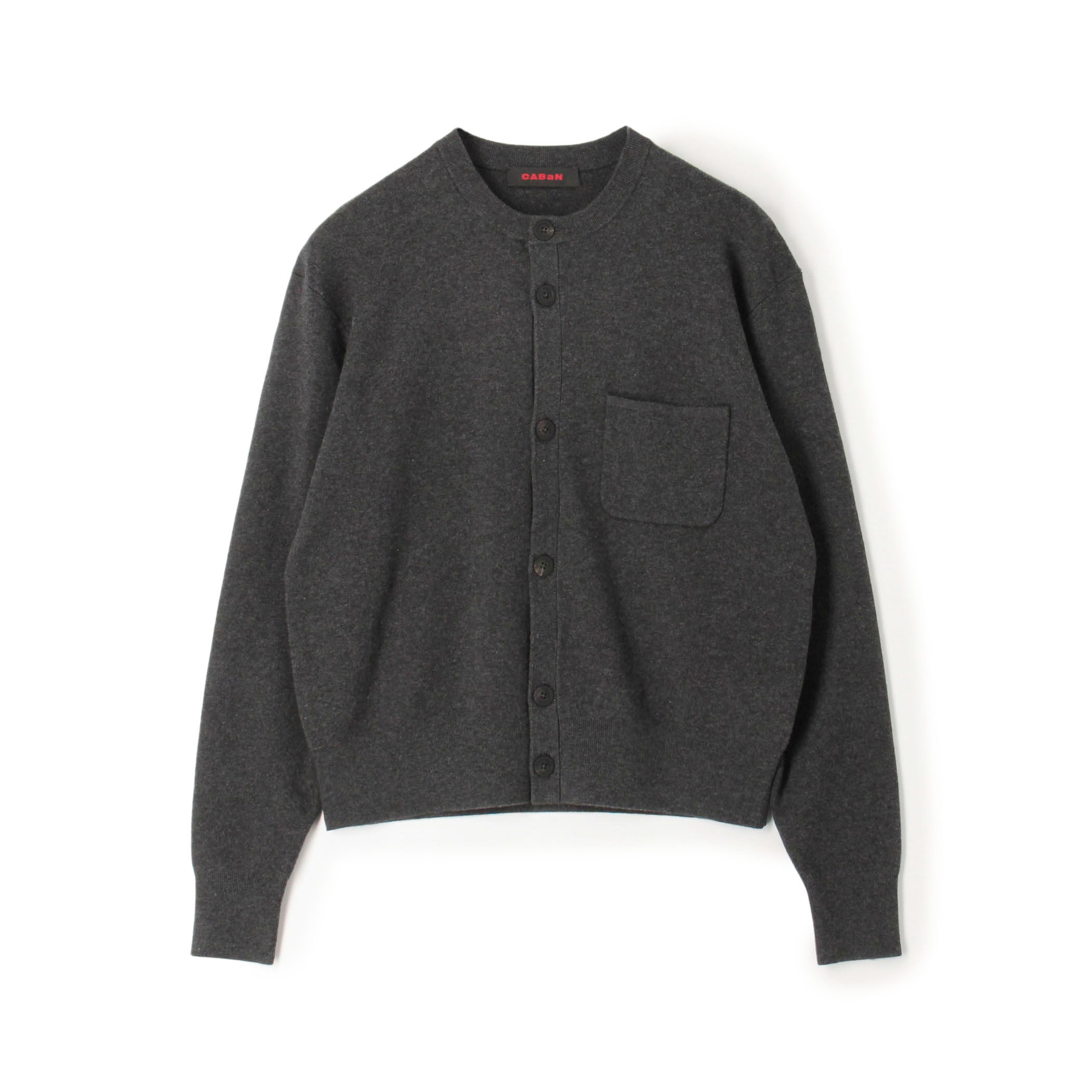 CABaN コットンカシミヤ ポケットクルーネックカーディガン