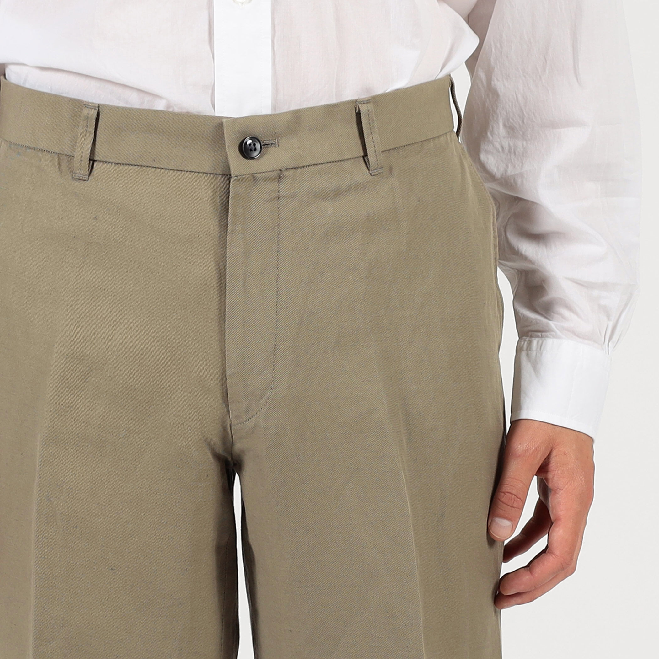 リネンコットン サイドアジャスター ノープリーツパンツ SONDRIO