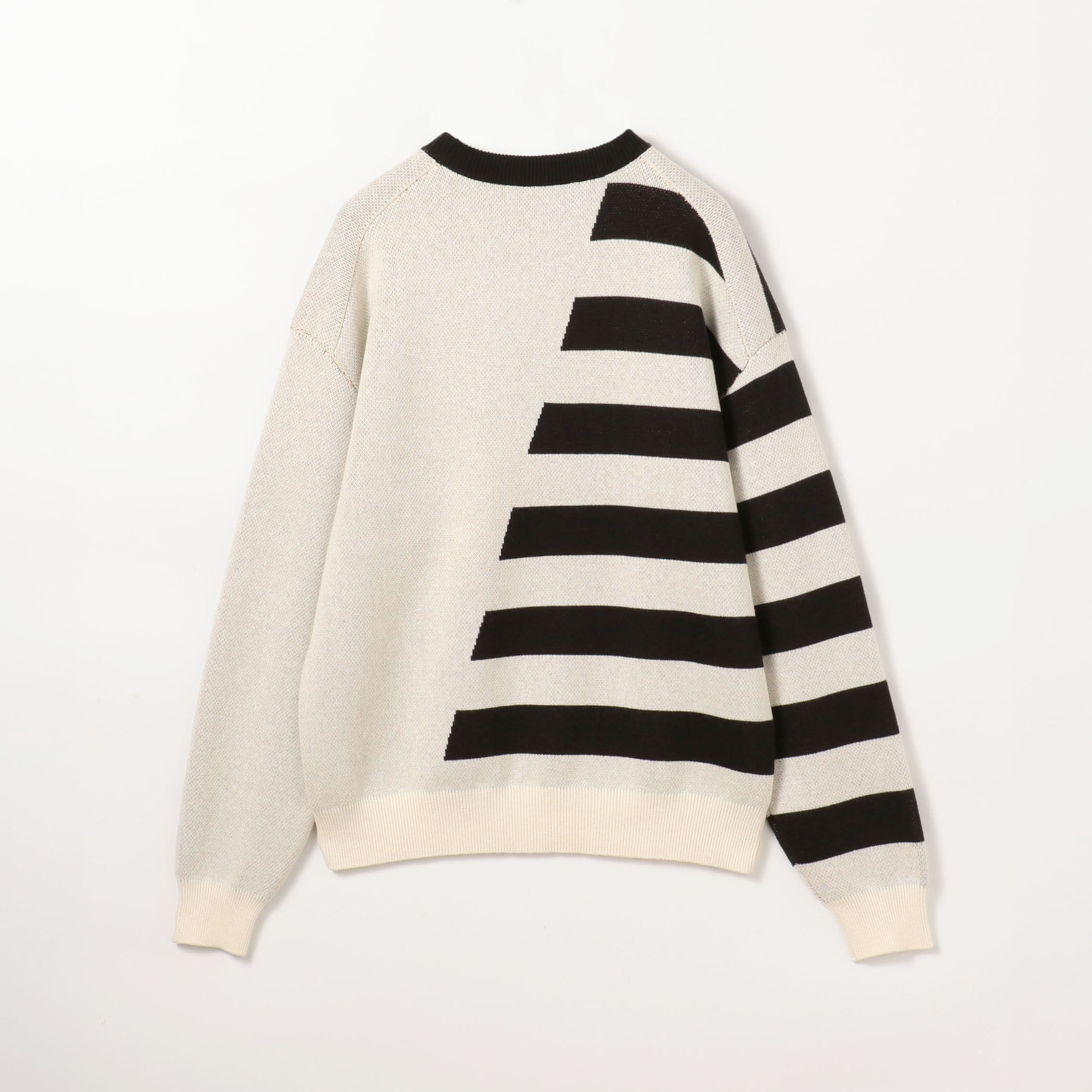 CABaN コットンカシミヤジャカード JAZZ BORDER SAX クルーネックプル