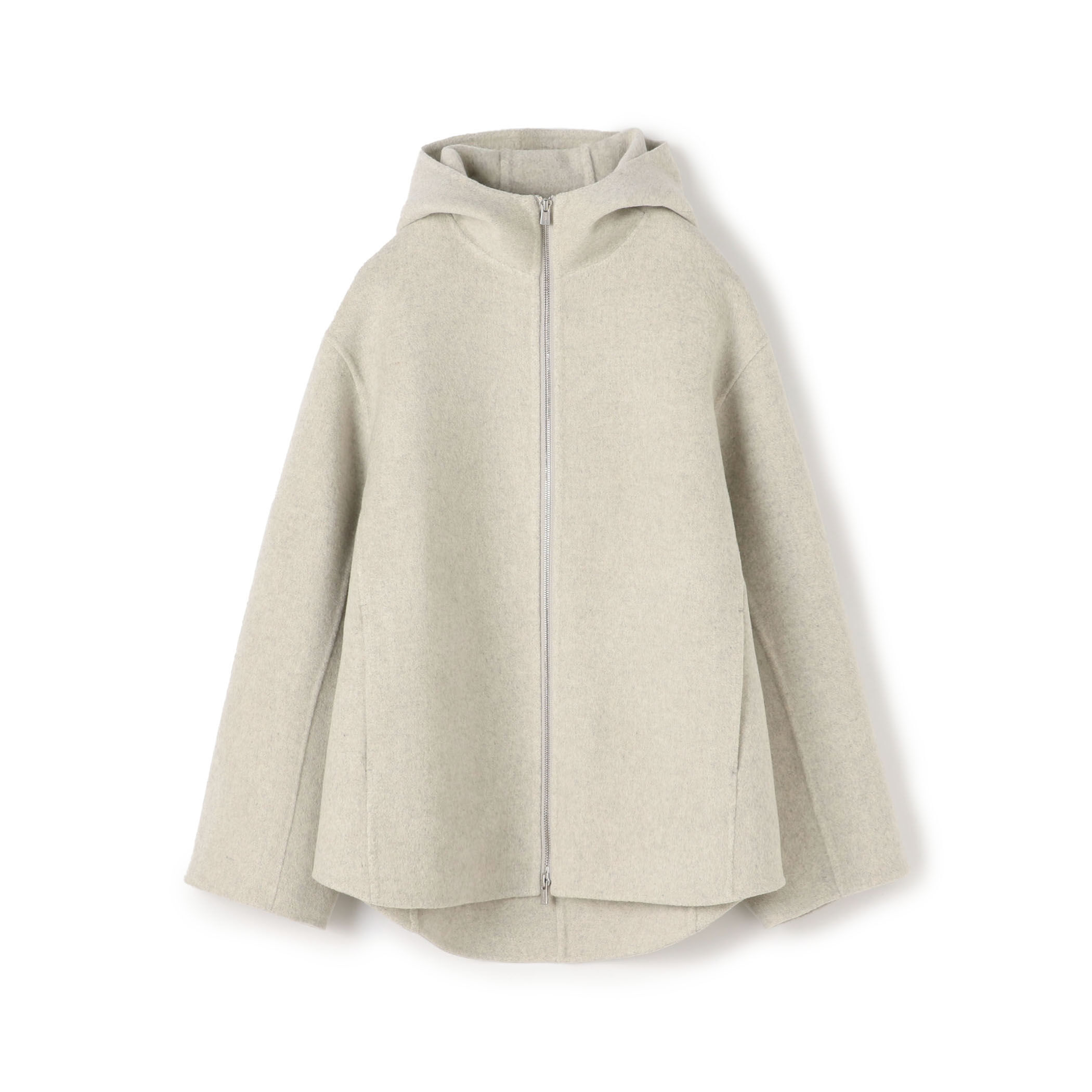 ウールカシミヤダブルフェイス フーデッドショートコート