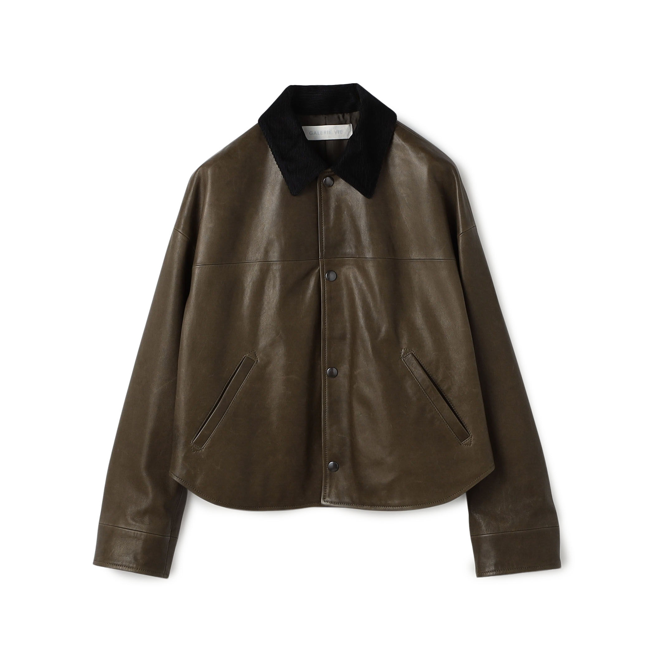 ソフトグレインシープレザー ステンカラーブルゾン｜トゥモローランド