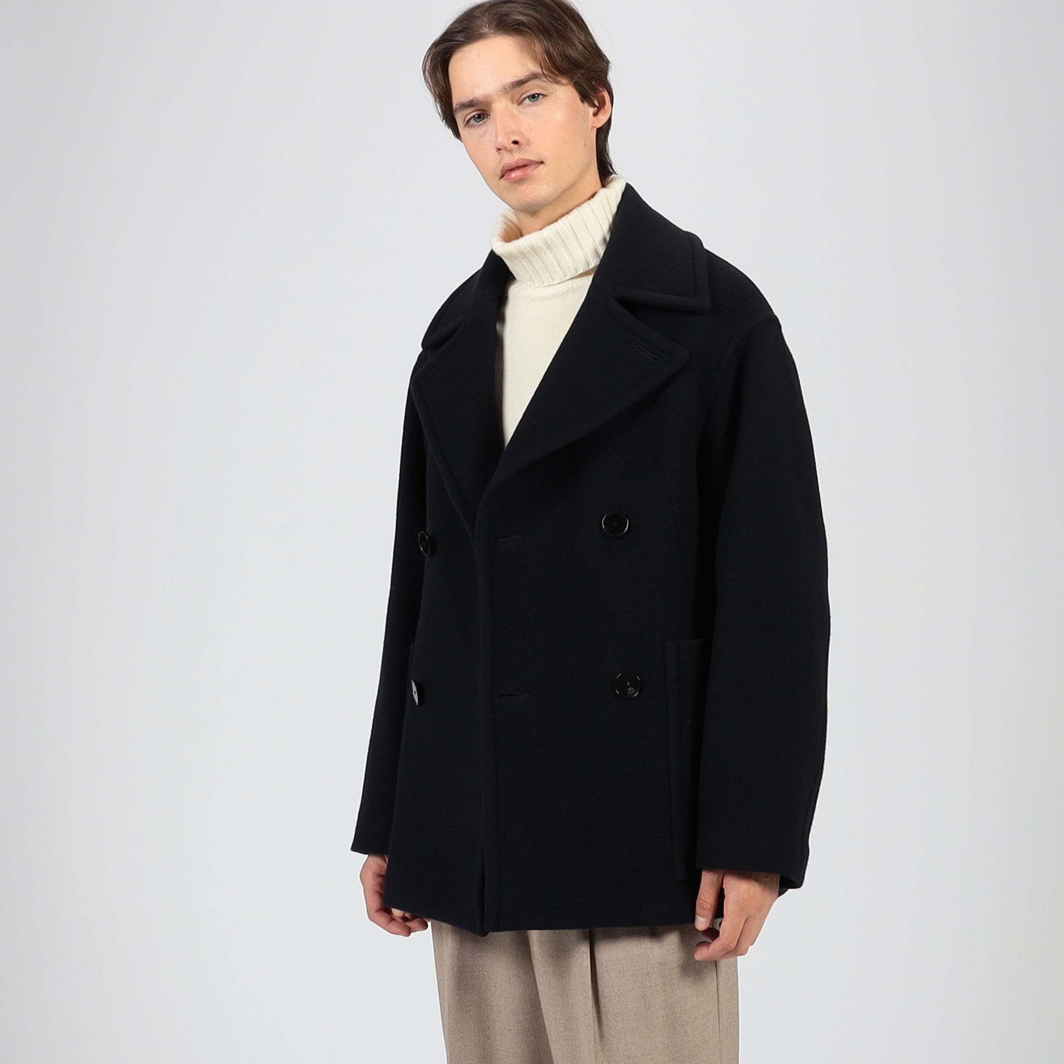 ラムウールモッサー ダブルブレステッド4B Pコート｜トゥモローランド