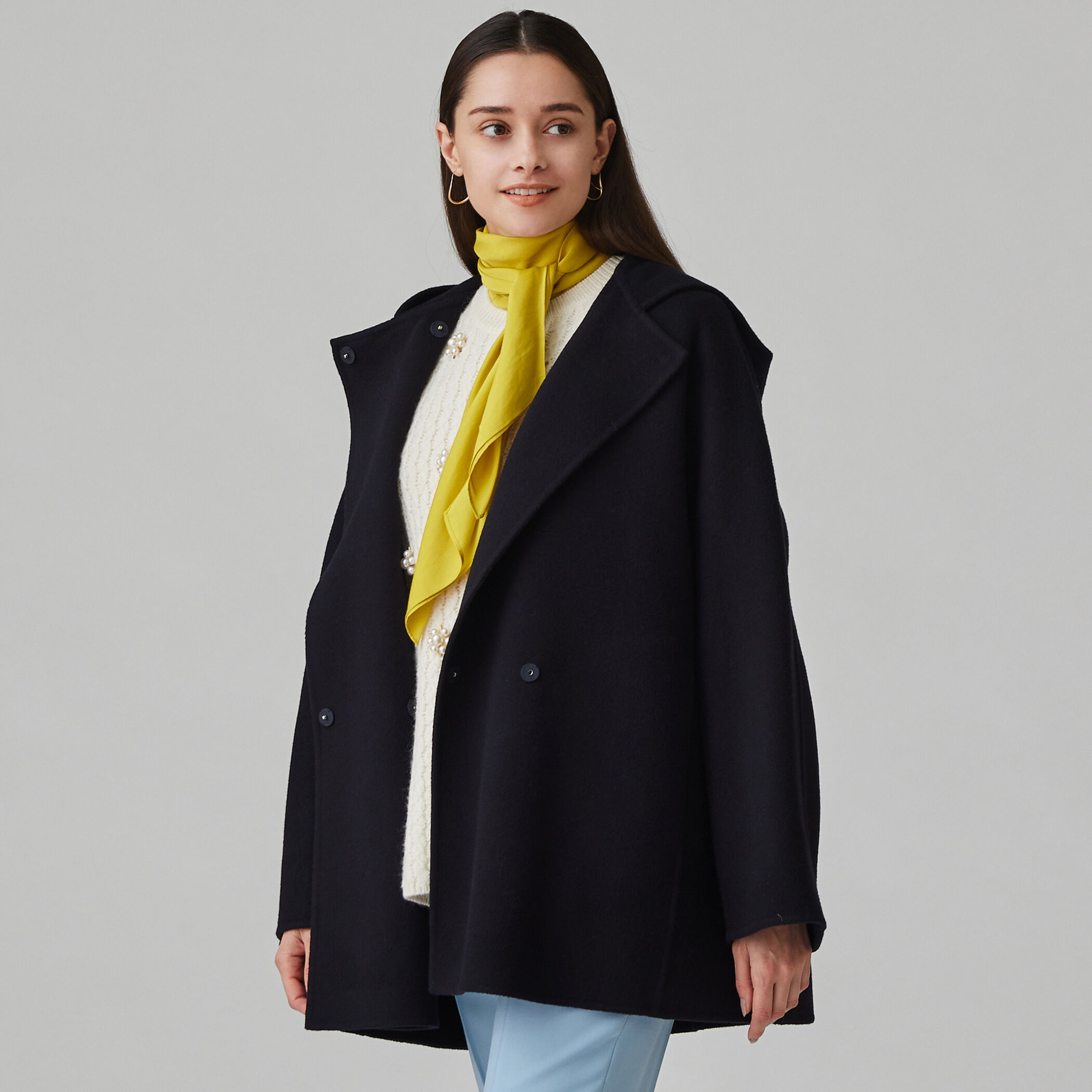 プレミアムウールリバー フーデッドショートコート｜トゥモローランド