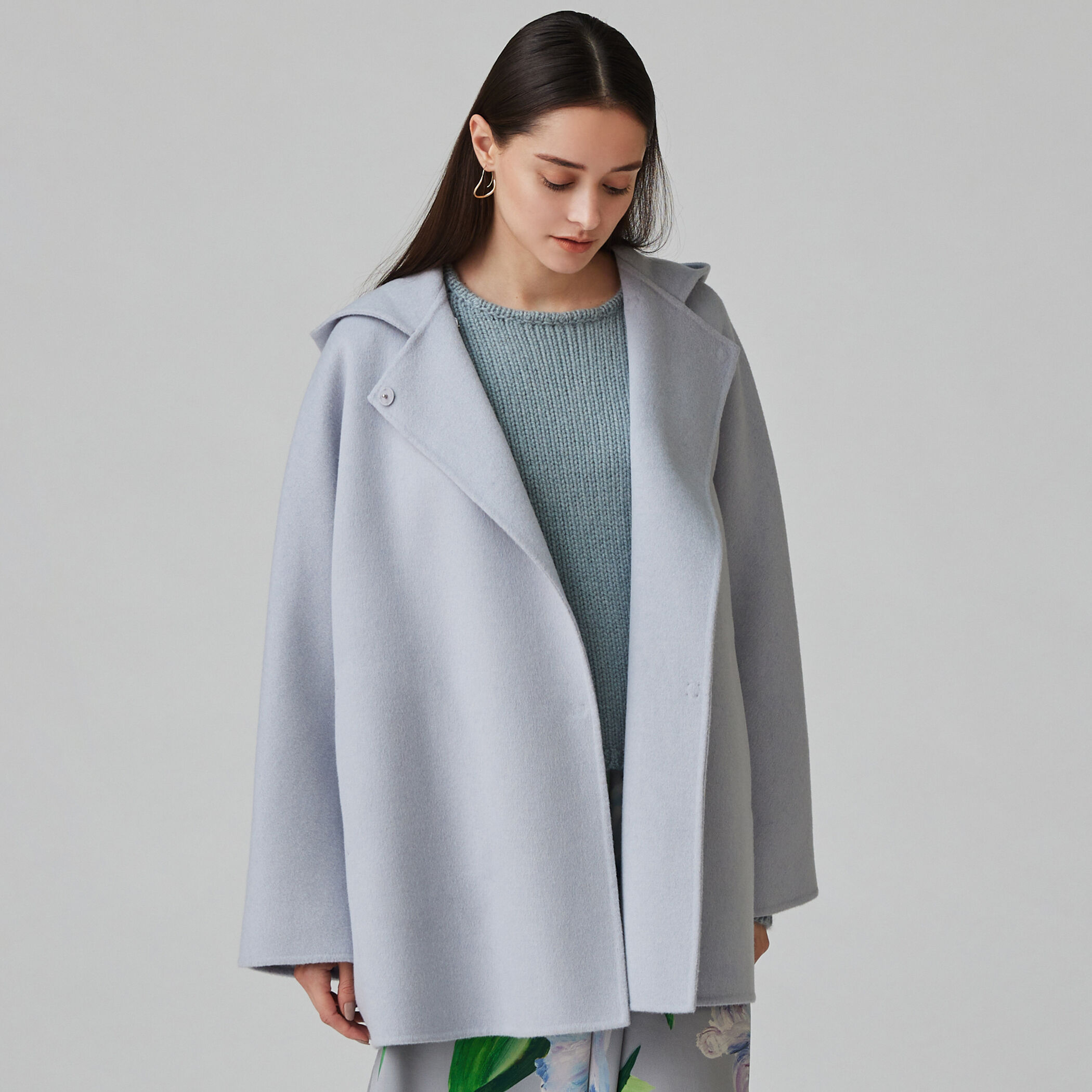 プレミアムウールリバー フーデッドショートコート｜トゥモローランド