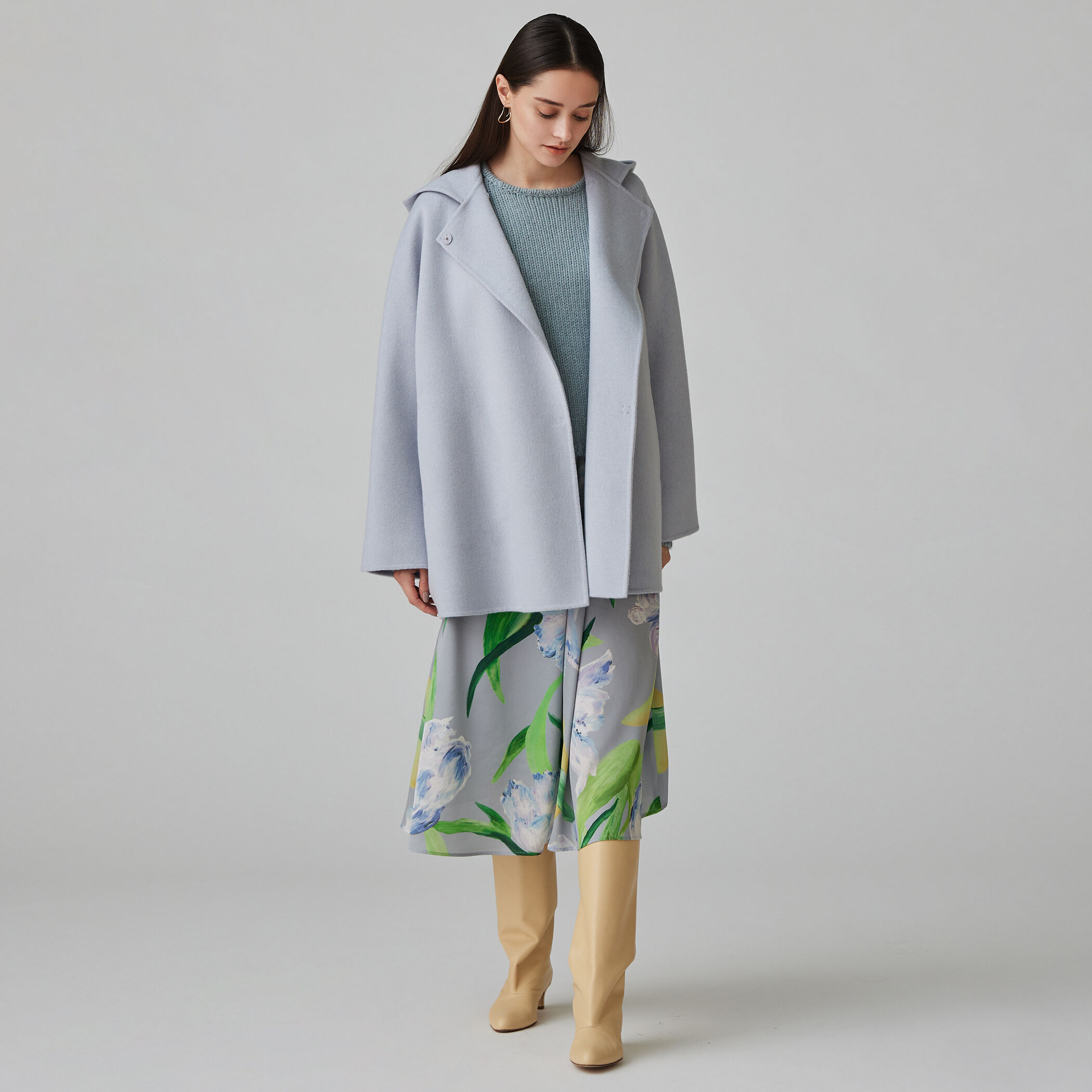 プレミアムウールリバー フーデッドショートコート｜トゥモローランド