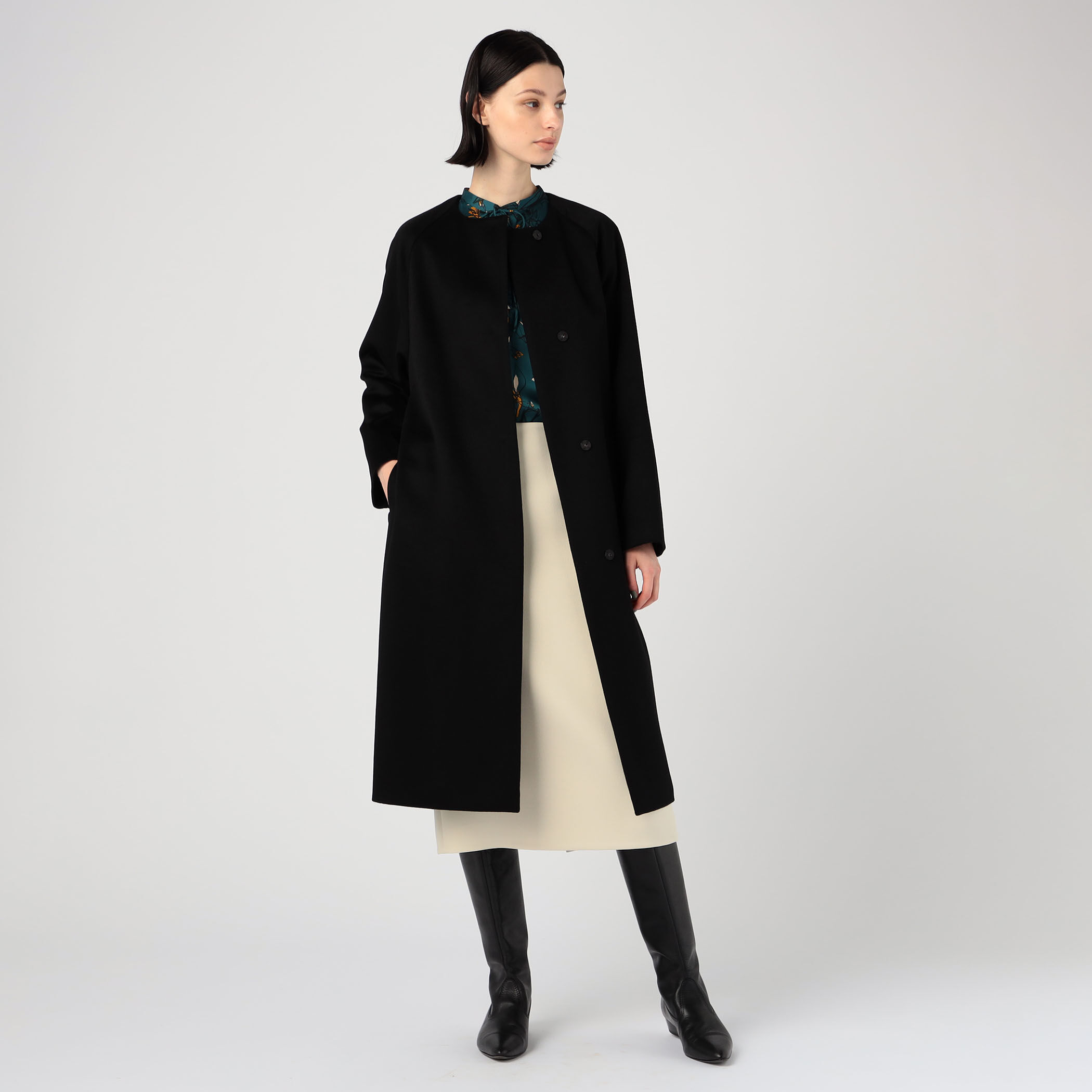 ピュアカシミヤ ノーカラーコート｜トゥモローランド 公式通販