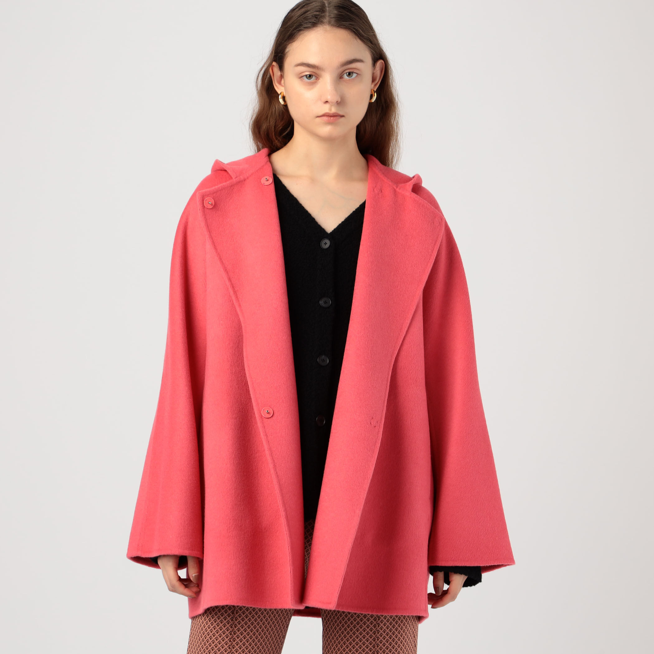 プレミアムウールリバー フーデッドショートコート｜トゥモローランド