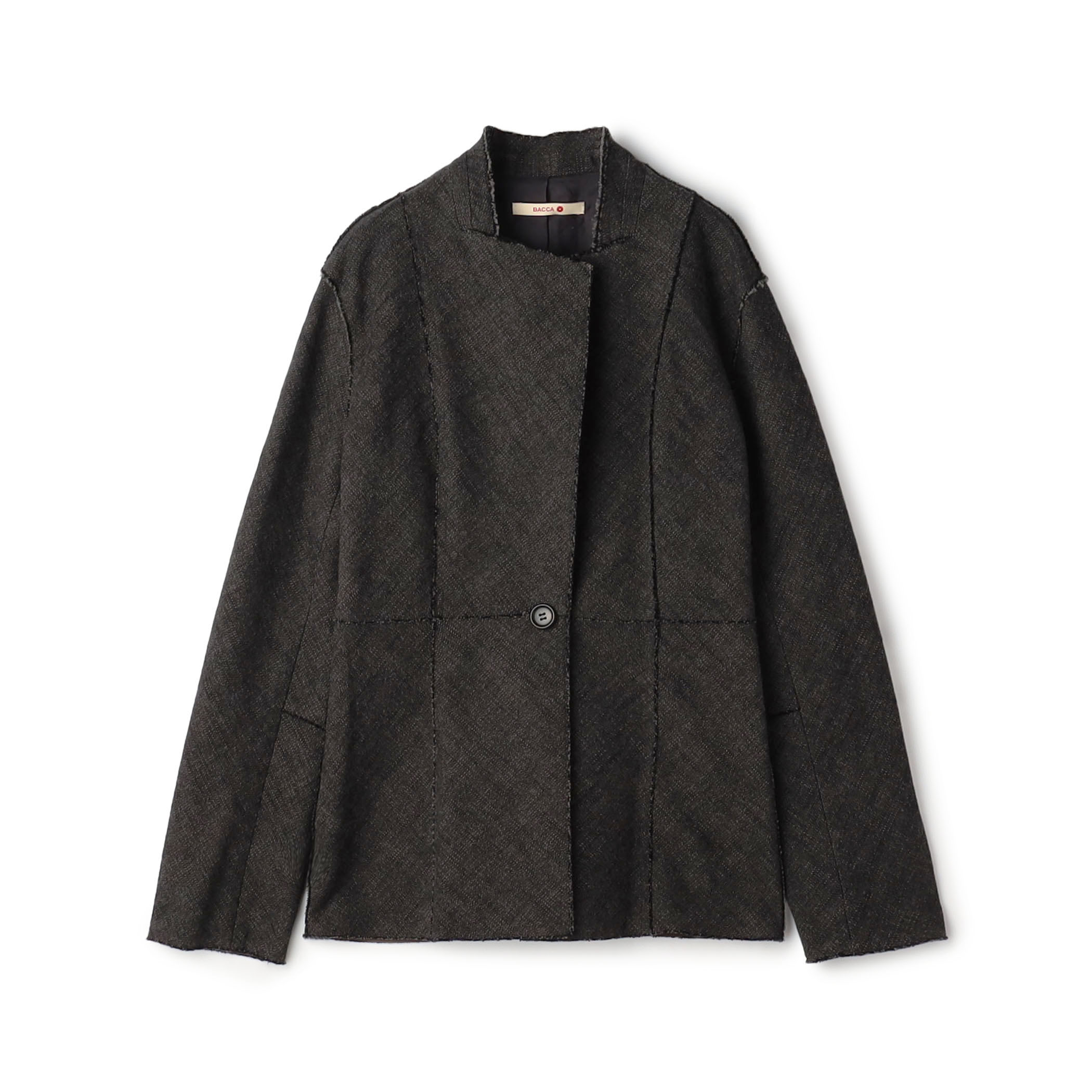 ヘリンボーンツイード ノーカラージャケット｜トゥモローランド 公式通販