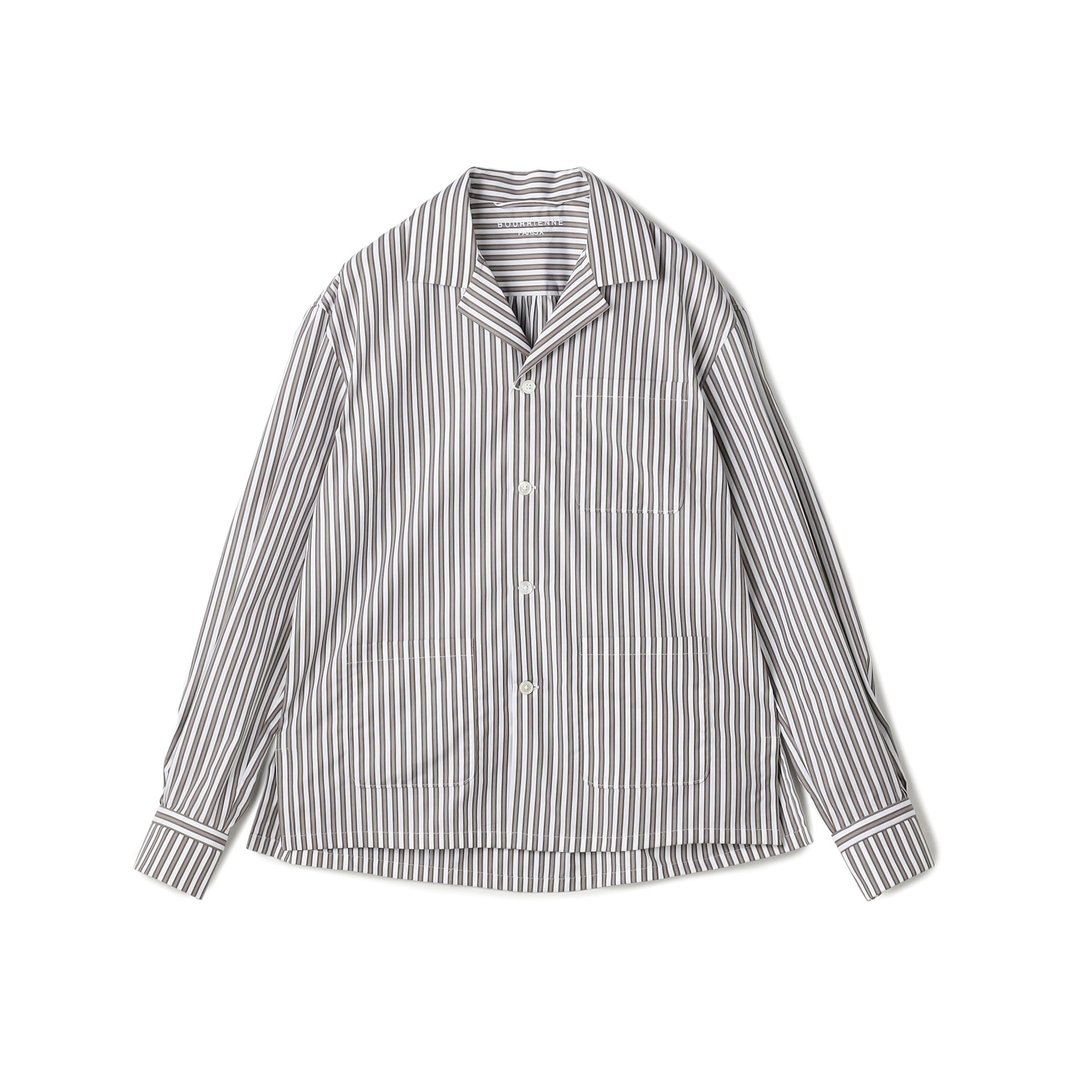 別注】BOURRIENNE GLOBETROTTER コットンポプリン ストライプシャツ