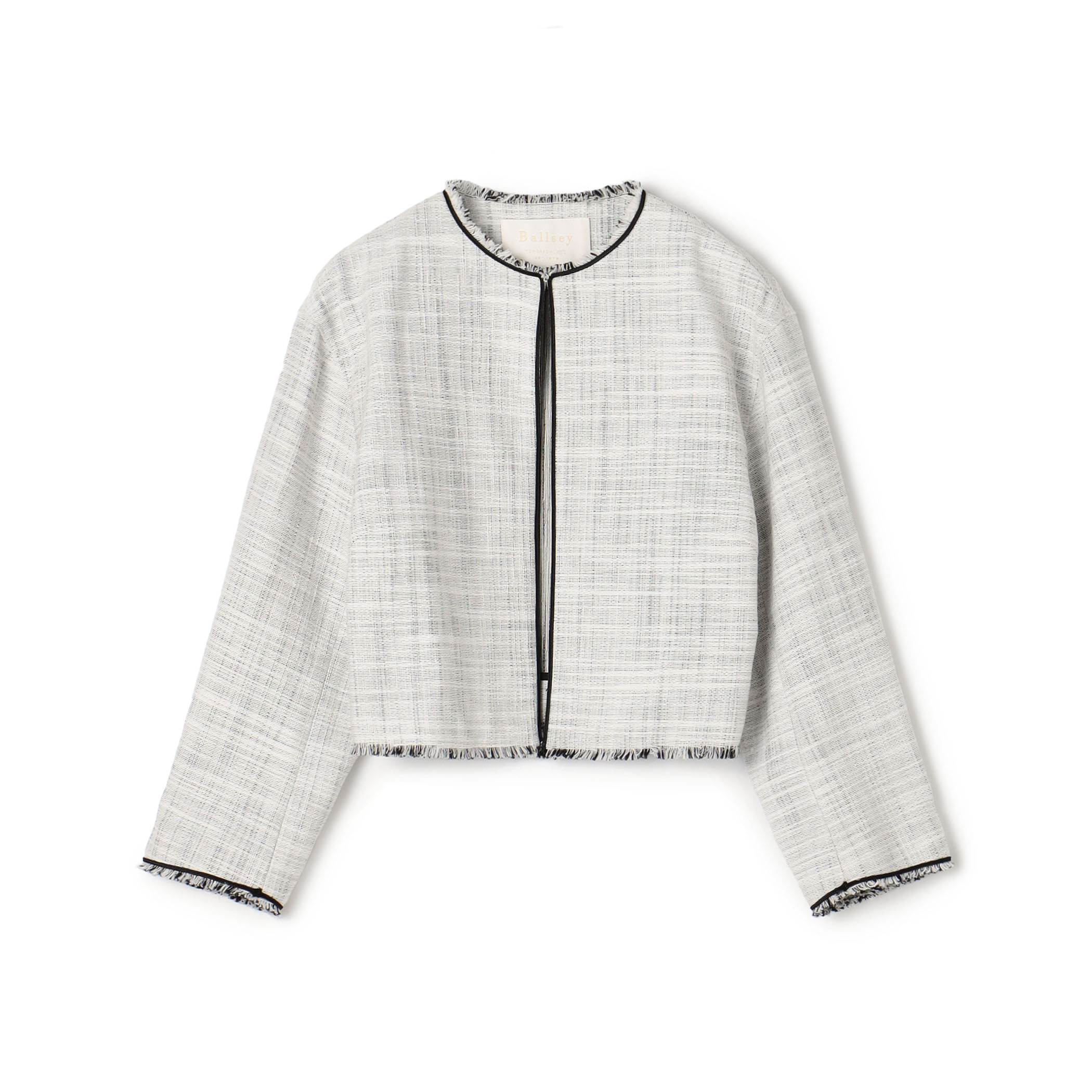 ロングスラブツイード クルーネックジャケット｜トゥモローランド 公式通販