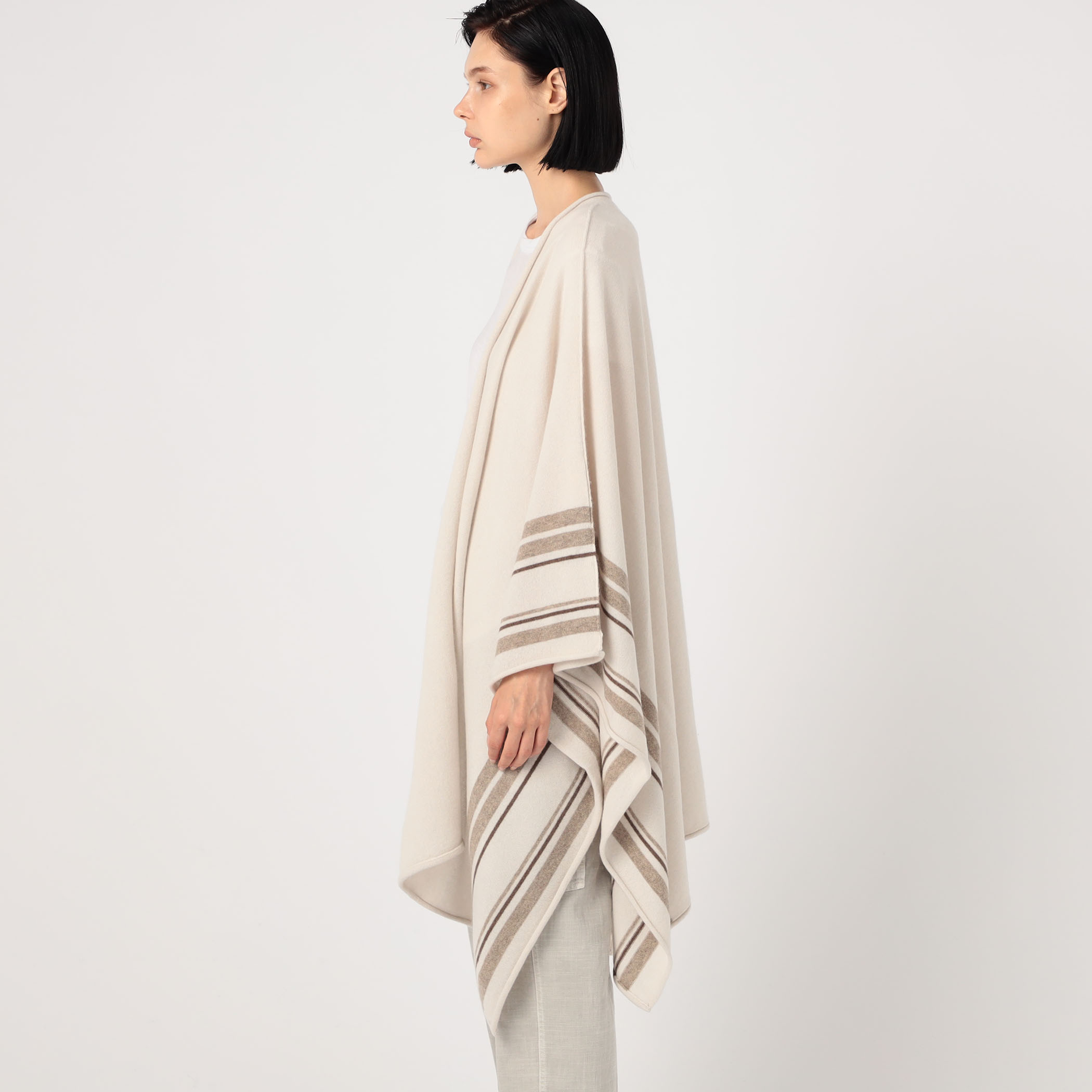 リサイクルカシミヤストライプ ポンチョ ARBC0561｜トゥモローランド