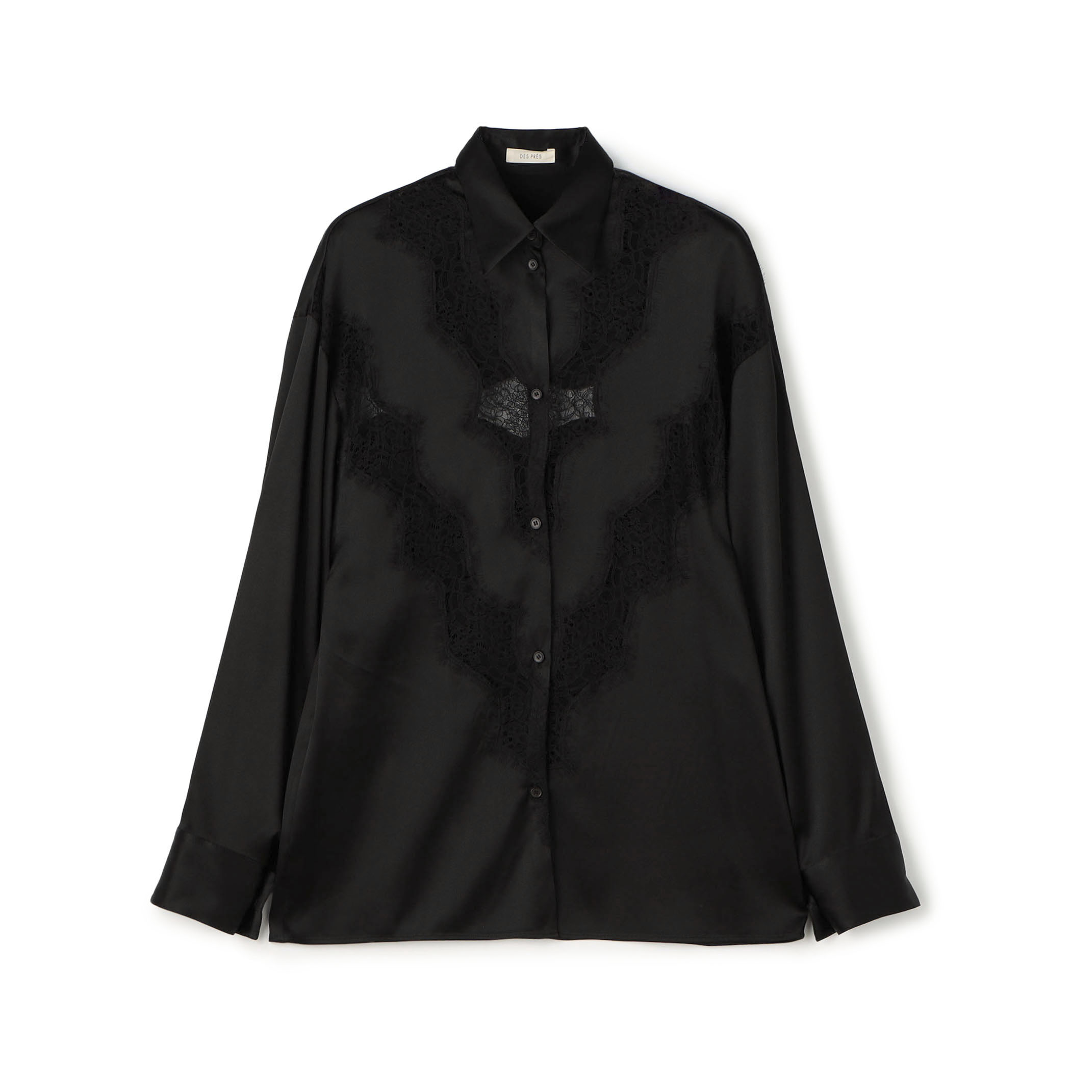 シルクストレッチサテン レギュラーカラーシャツ｜トゥモローランド