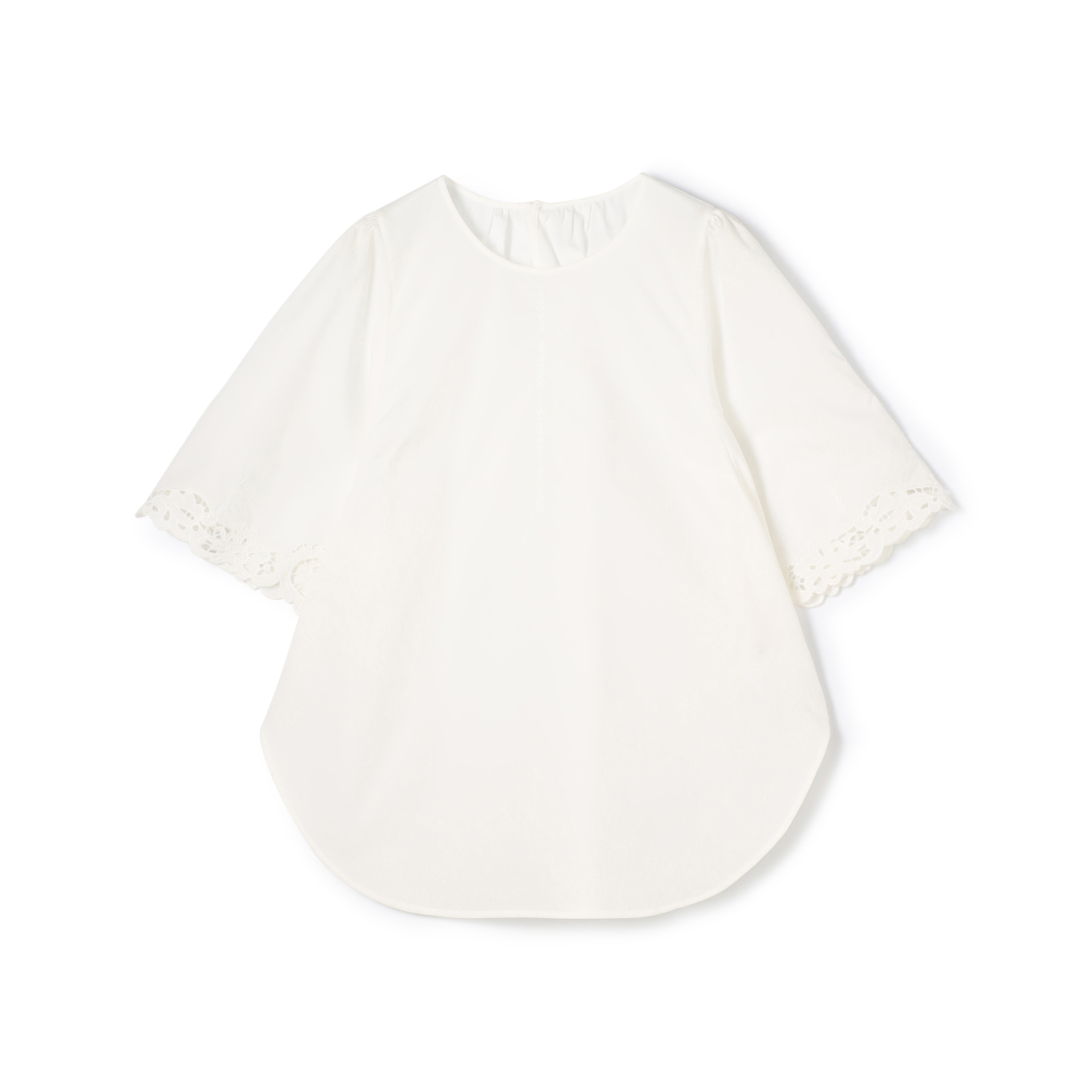 エンブロイダリーレース ワイドプルオーバーブラウス