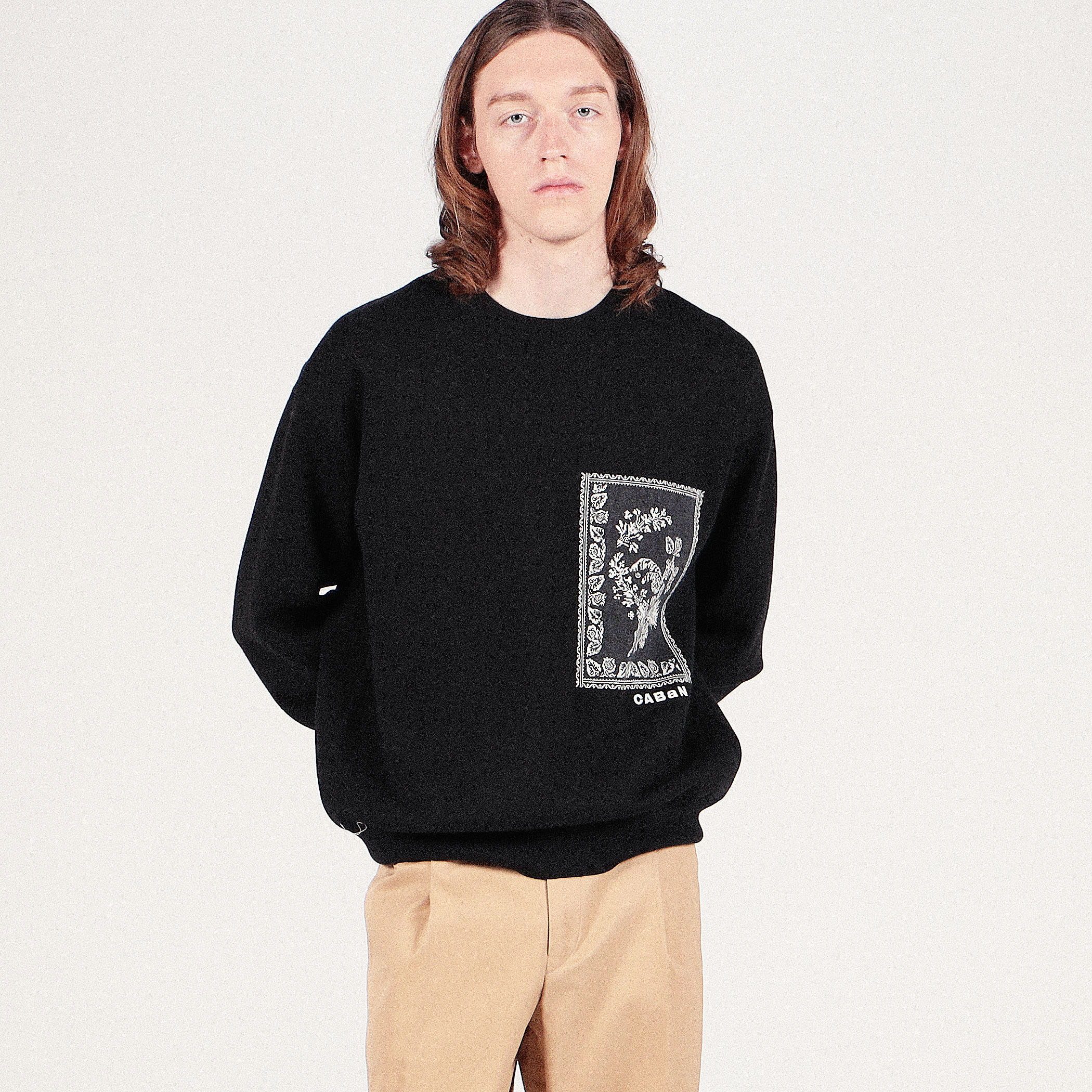CABaN コットンカシミヤ フラワージャカードプルオーバー