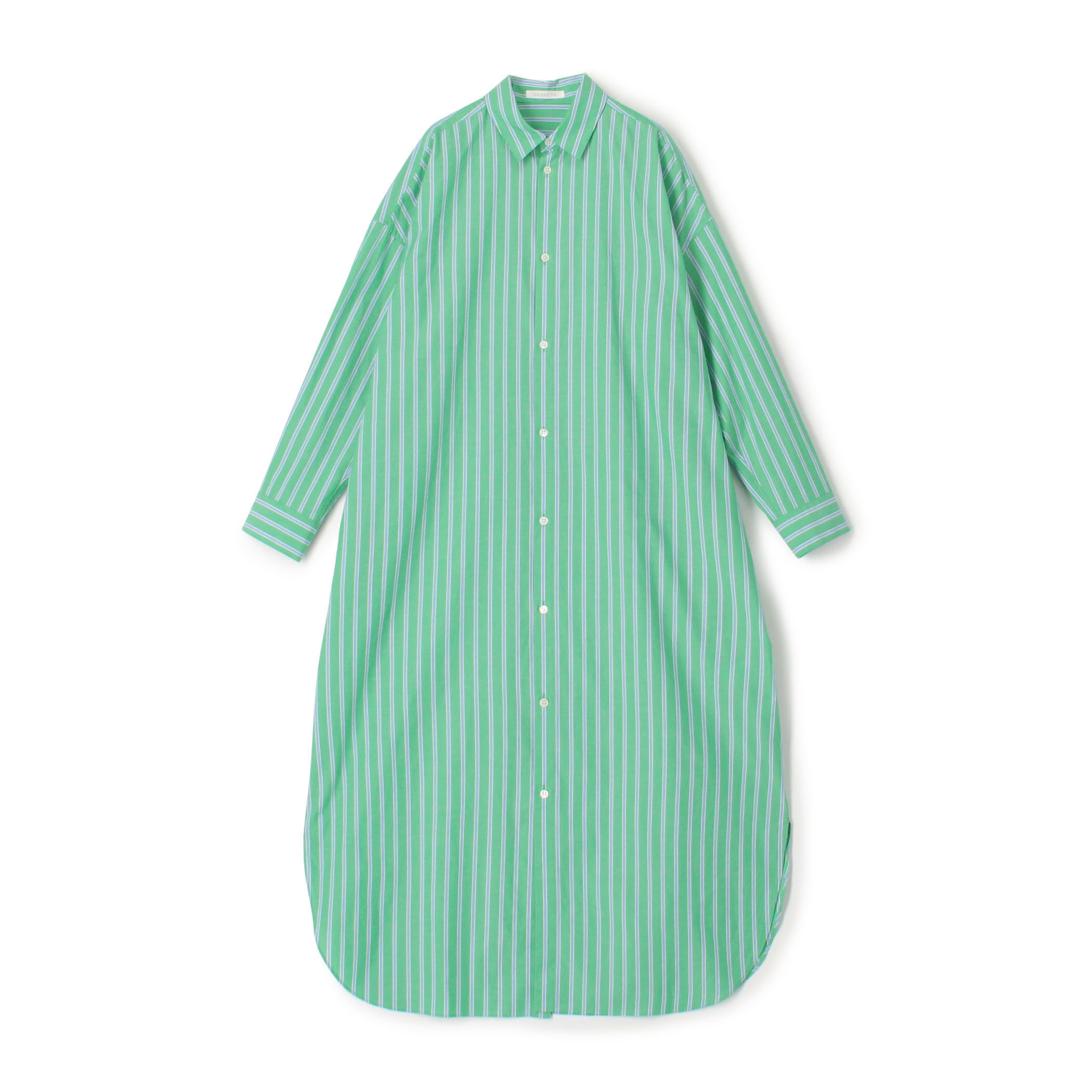 WEB先行予約】ストライプブロード ロングシャツワンピース