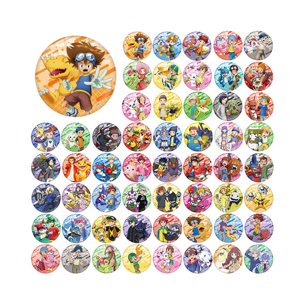 デジモンアドベンチャー】缶バッジランダム お台場（全55種ランダム1個