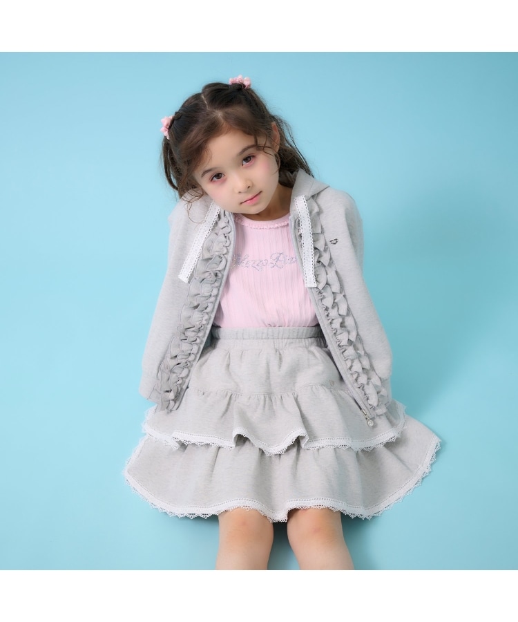 ラメダンボール フリルZIPパーカ（Tシャツ） | mezzo piano