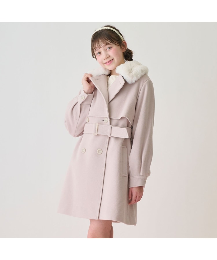 フェイクファー衿つきミドルコート（ダッフルコート） | mezzo piano