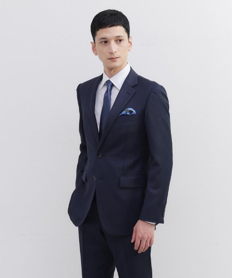 BVLGARIシルクネクタイ×LONNER純毛漆黒ダブルスーツ 成人式 卒業式