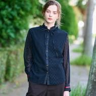 洗える/シアー素材/otonaMUSE 11月号掲載】フィルムドットブラウス