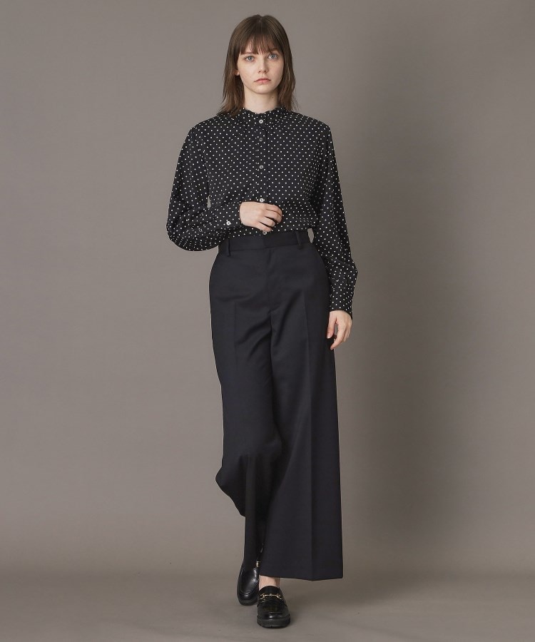 ドットスタンドフリルネックブラウス（シャツ・ブラウス