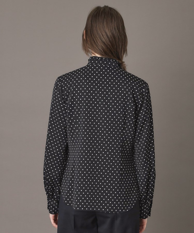 ドットスタンドフリルネックブラウス（シャツ・ブラウス