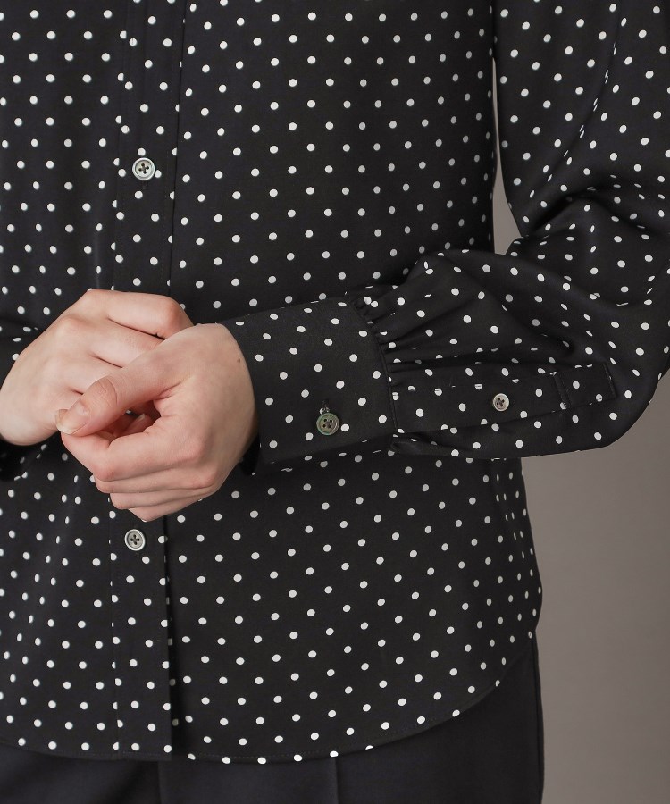 ドットスタンドフリルネックブラウス（シャツ・ブラウス