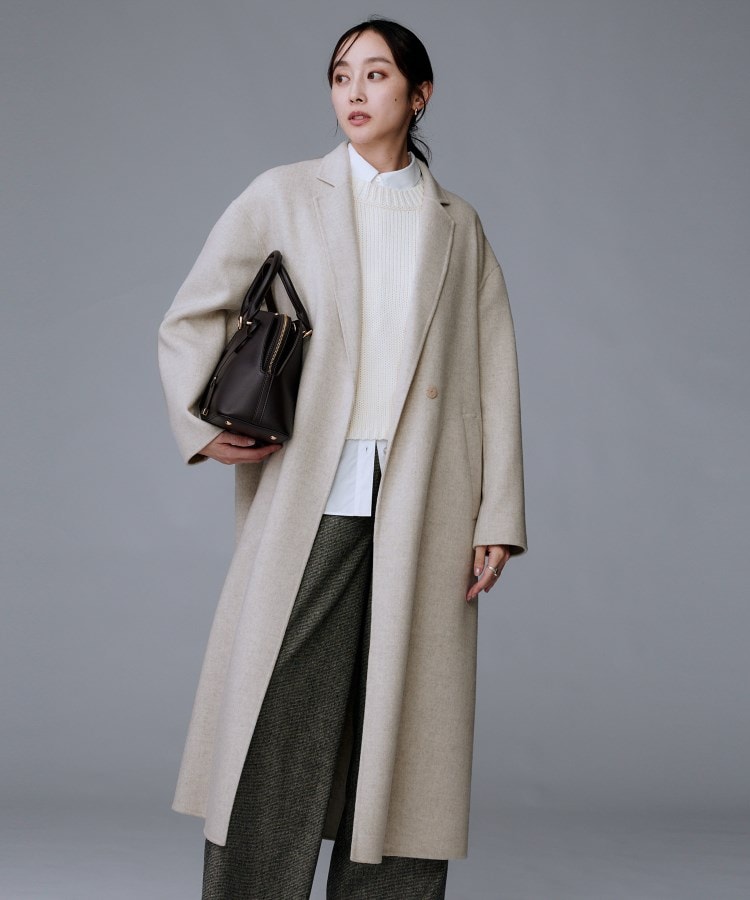 ロング丈/軽やか】テーラード リバーコート（チェスターコート