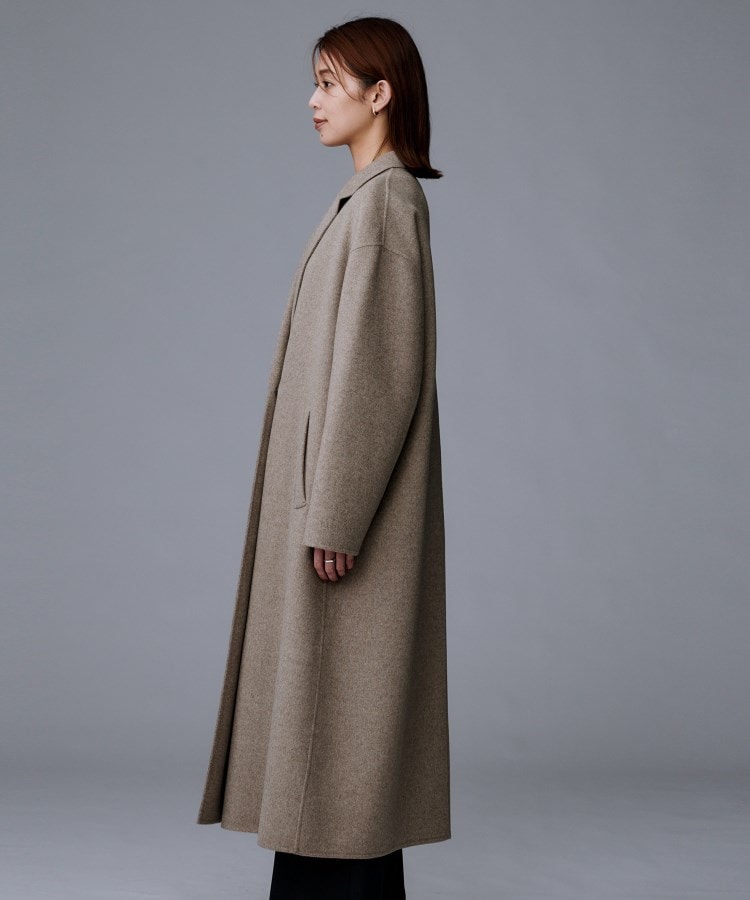 ロング丈/軽やか】テーラード リバーコート（チェスターコート