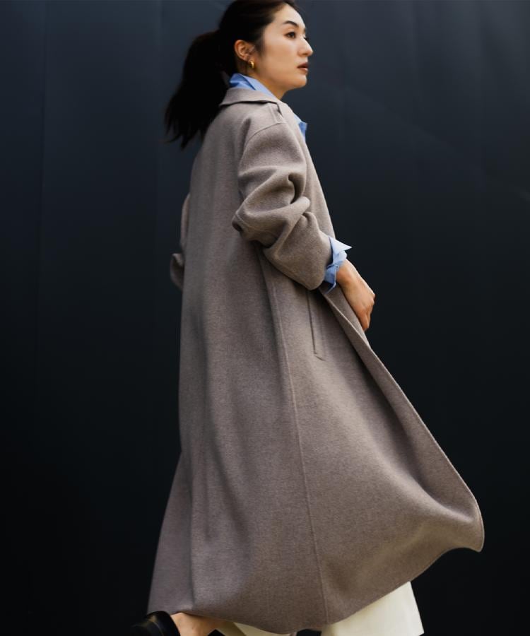 ロング丈/軽やか】テーラード リバーコート（チェスターコート