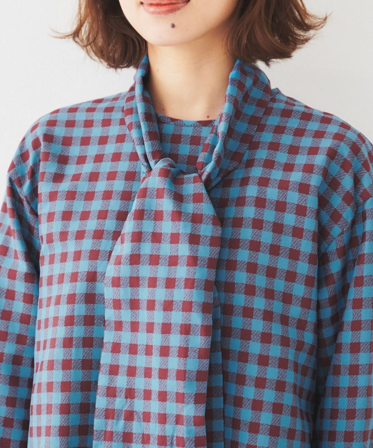 セットアップ可能】ギンガムチェック ブラウス（シャツ・ブラウス