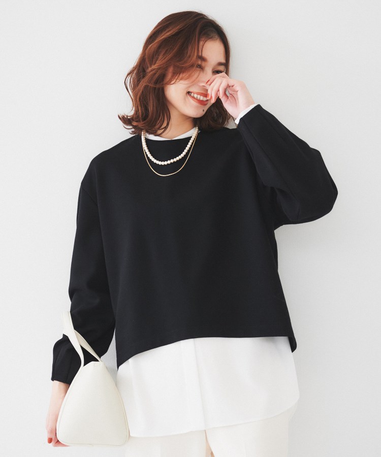 洗える/後ろファスナー】ダンボールプルオーバー（カットソー