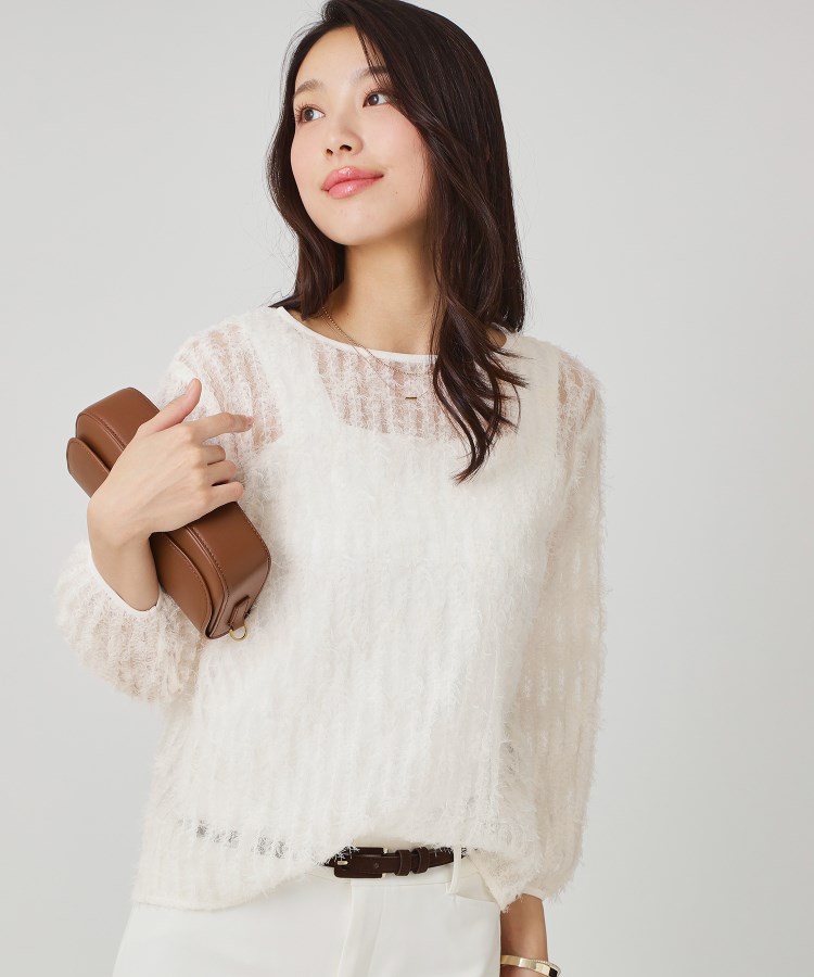 手洗い可／日本製】フェザーチュールのブラウス（シャツ・ブラウス