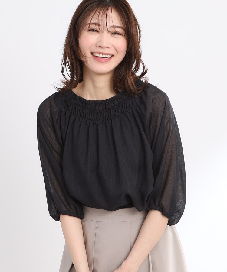 洗える】シャーリングデザインブラウス（シャツ・ブラウス） | Reflect