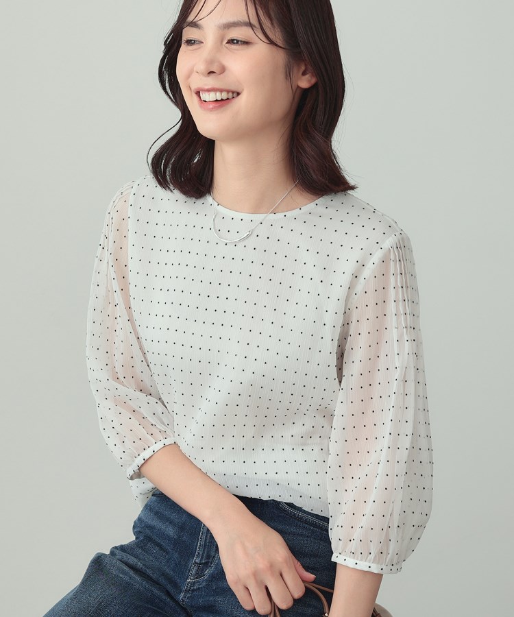 フロッキードットブラウス（シャツ・ブラウス） | INDIVI